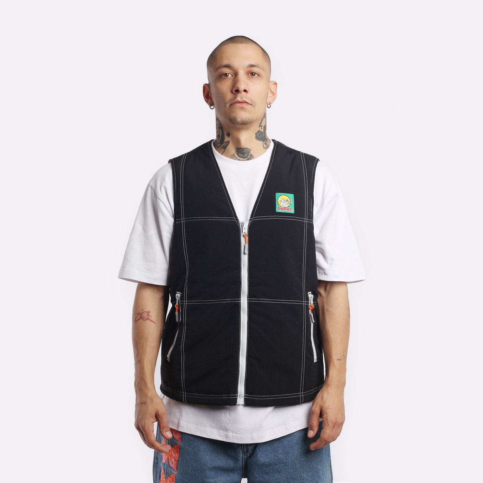 Мужской мужской жилет Butter Goods Butter Goods Reversible Vest (Reversible vest-blk/army) (REVERSIBLE VEST-BLK/ARMY)  - цена, описание, фото 1