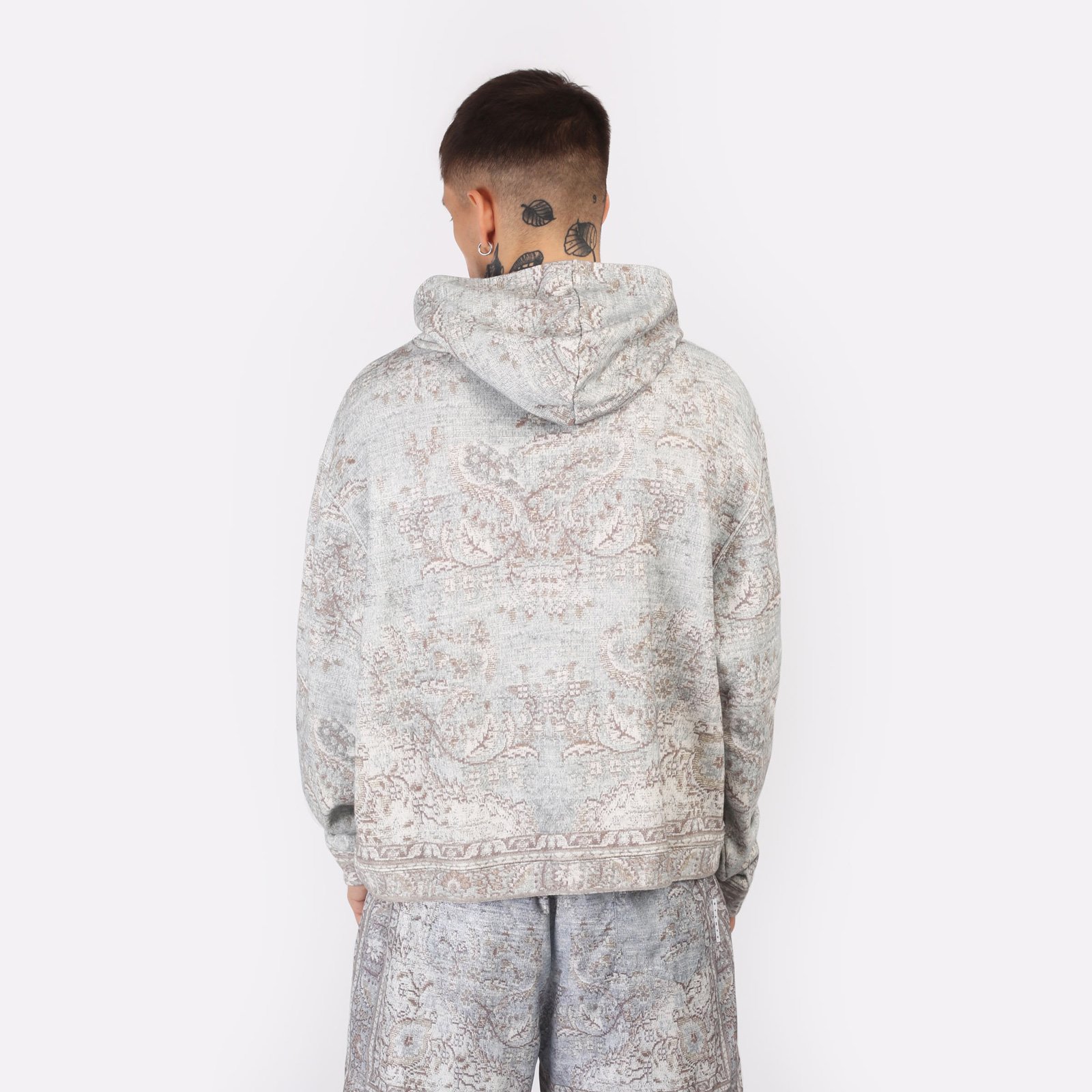 мужская серая толстовка Stampd Rug Cropped Hoodie SLA-3319HD-STD - цена, описание, фото 2