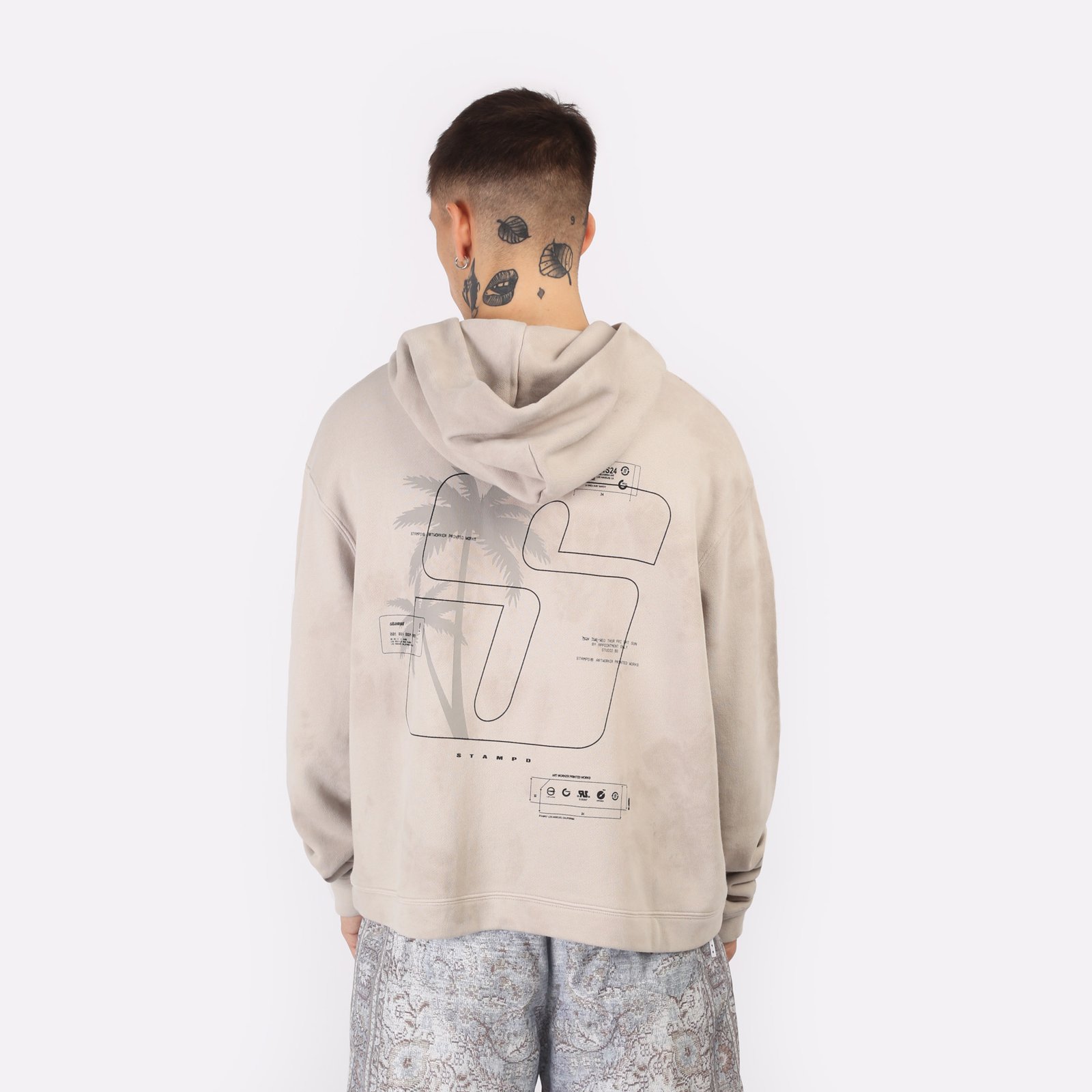 Мужская толстовка Stampd S24 Transit Tie Dye Cropped Hoodie (SLA-M3333HD-STD)  - цена, описание, фото 2