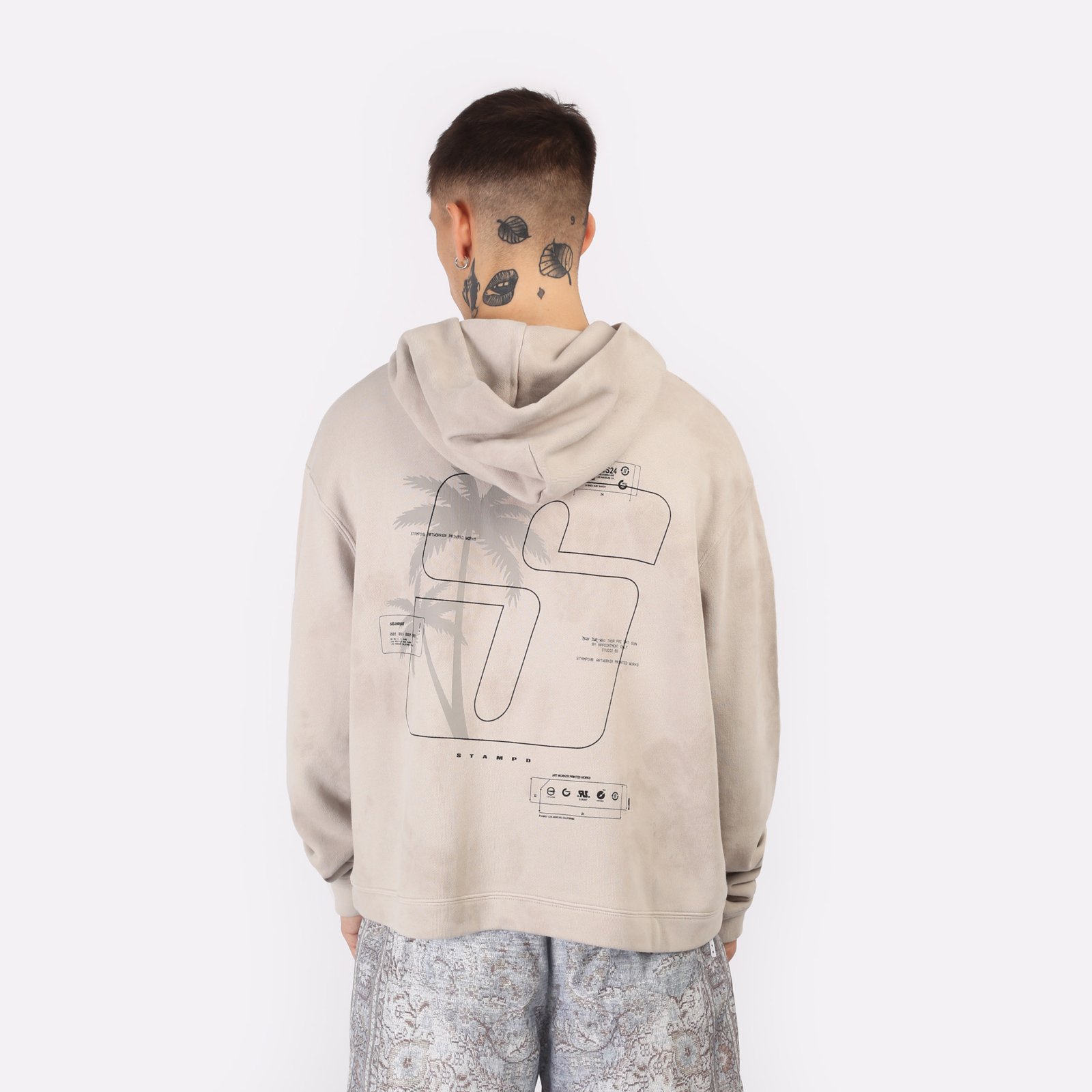 мужская толстовка Stampd S24 Transit Tie Dye Cropped Hoodie  (SLA-M3333HD-STD)  - цена, описание, фото 2