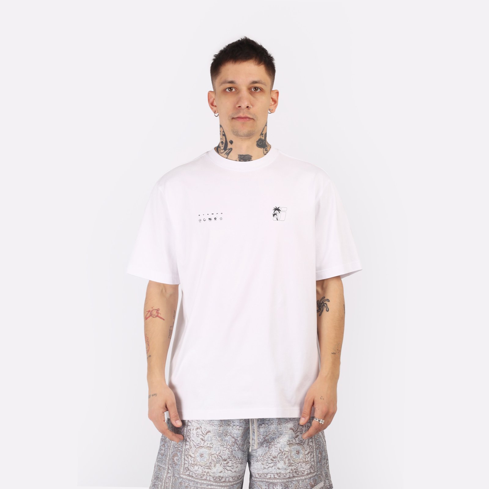 мужская белая футболка Stampd S24 Transit Relaxed Tee SLA-M3331TE-WHT - цена, описание, фото 1