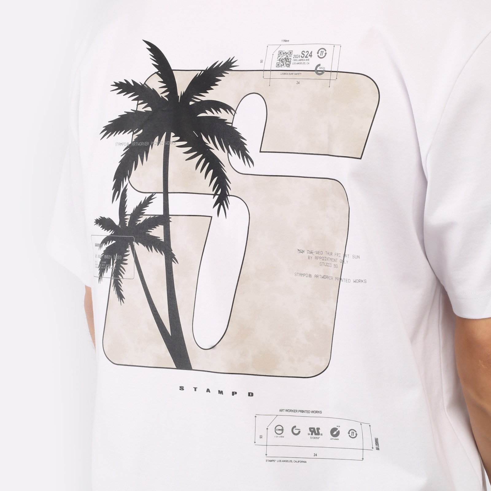 Мужская футболка Stampd S24 Transit Relaxed Tee (SLA-M3331TE-WHT)  - цена, описание, фото 4