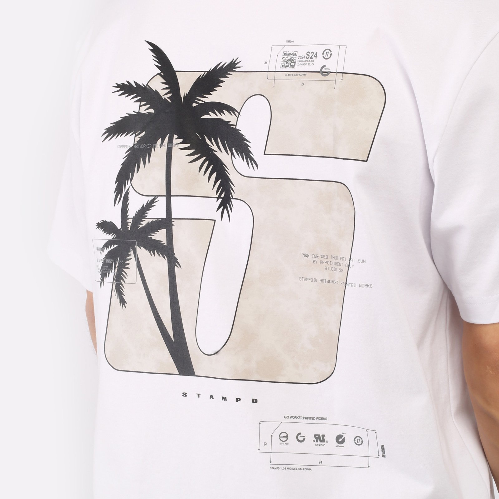 мужская белая футболка Stampd S24 Transit Relaxed Tee SLA-M3331TE-WHT - цена, описание, фото 4