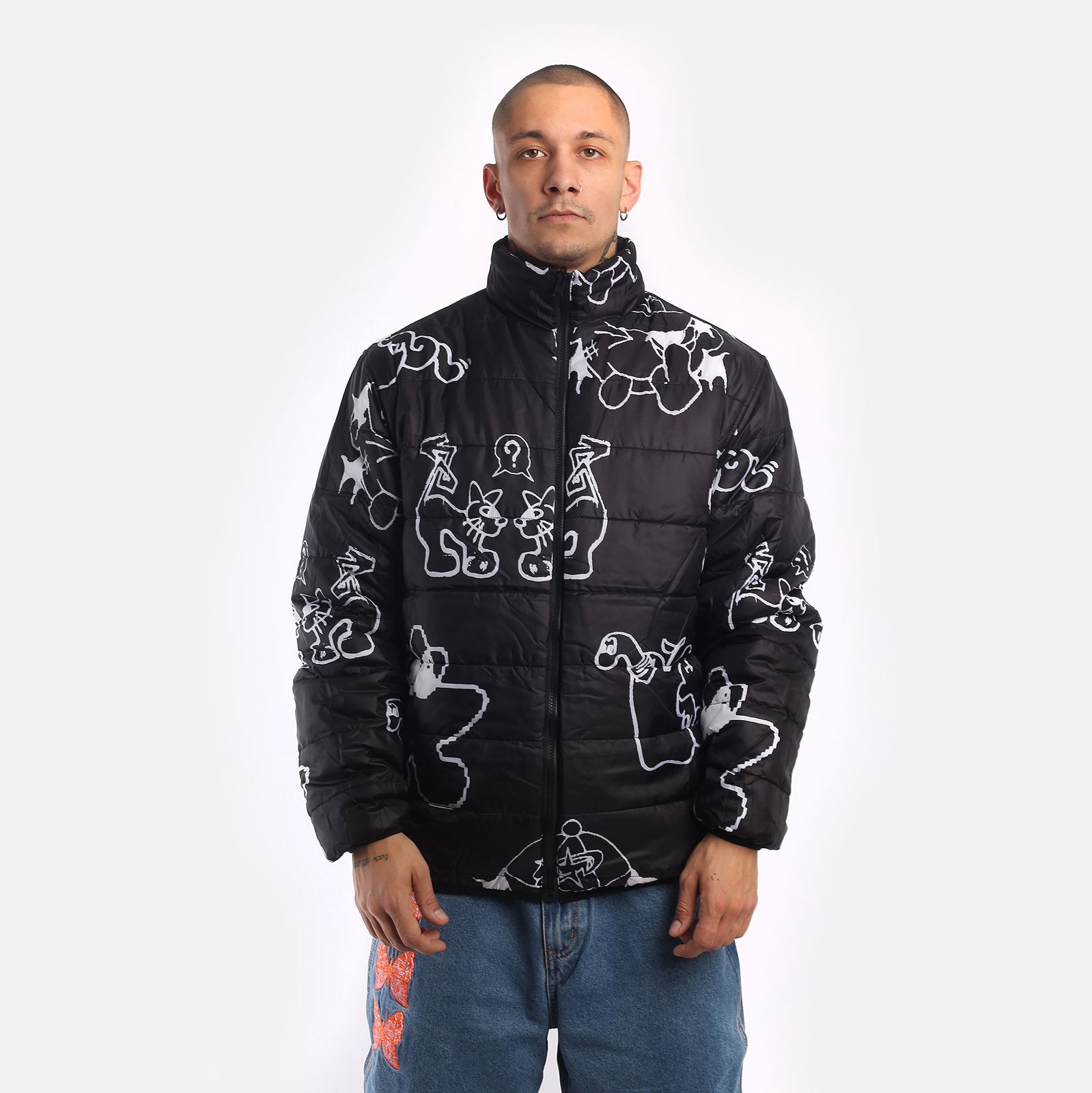 Мужская мужская куртка Butter Goods Butter Goods Jun Reversible Puffer Jacket (Jun Reversible-blk/blk) (JUN REVERSIBLE-BLK/BLK)  - цена, описание, фото 4
