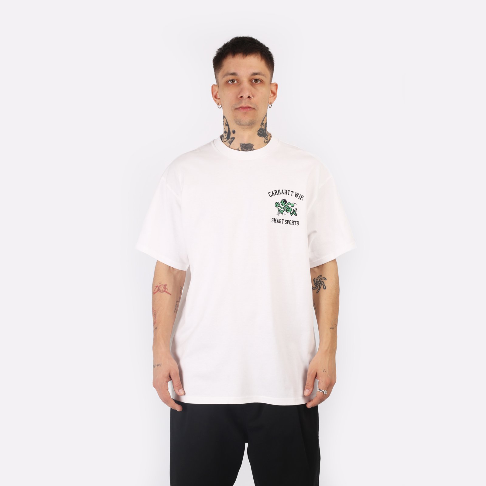 мужская белая футболка Carhartt WIP S/S Smart Sports T-Shirt I033121-white - цена, описание, фото 1