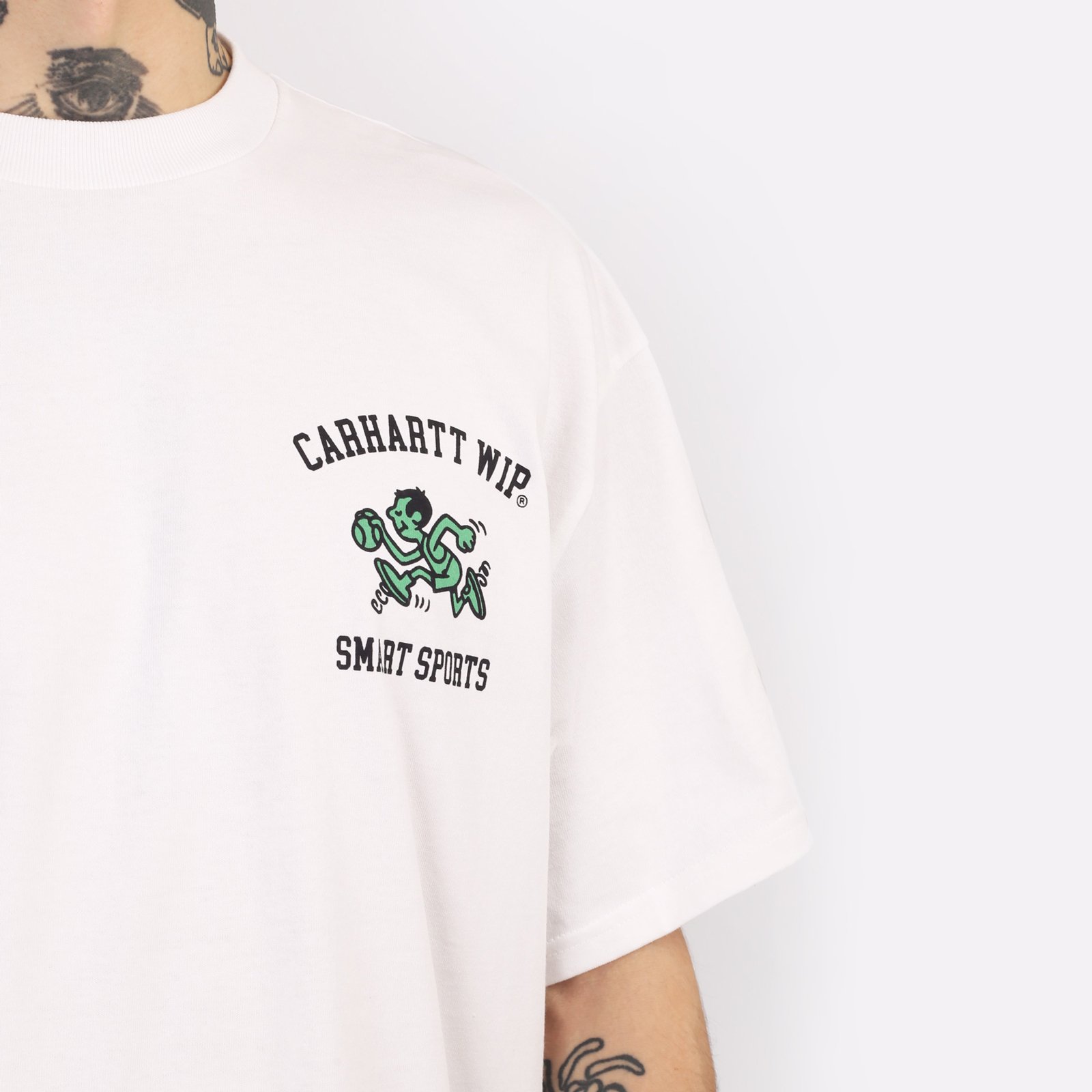 мужская белая футболка Carhartt WIP S/S Smart Sports T-Shirt I033121-white - цена, описание, фото 4