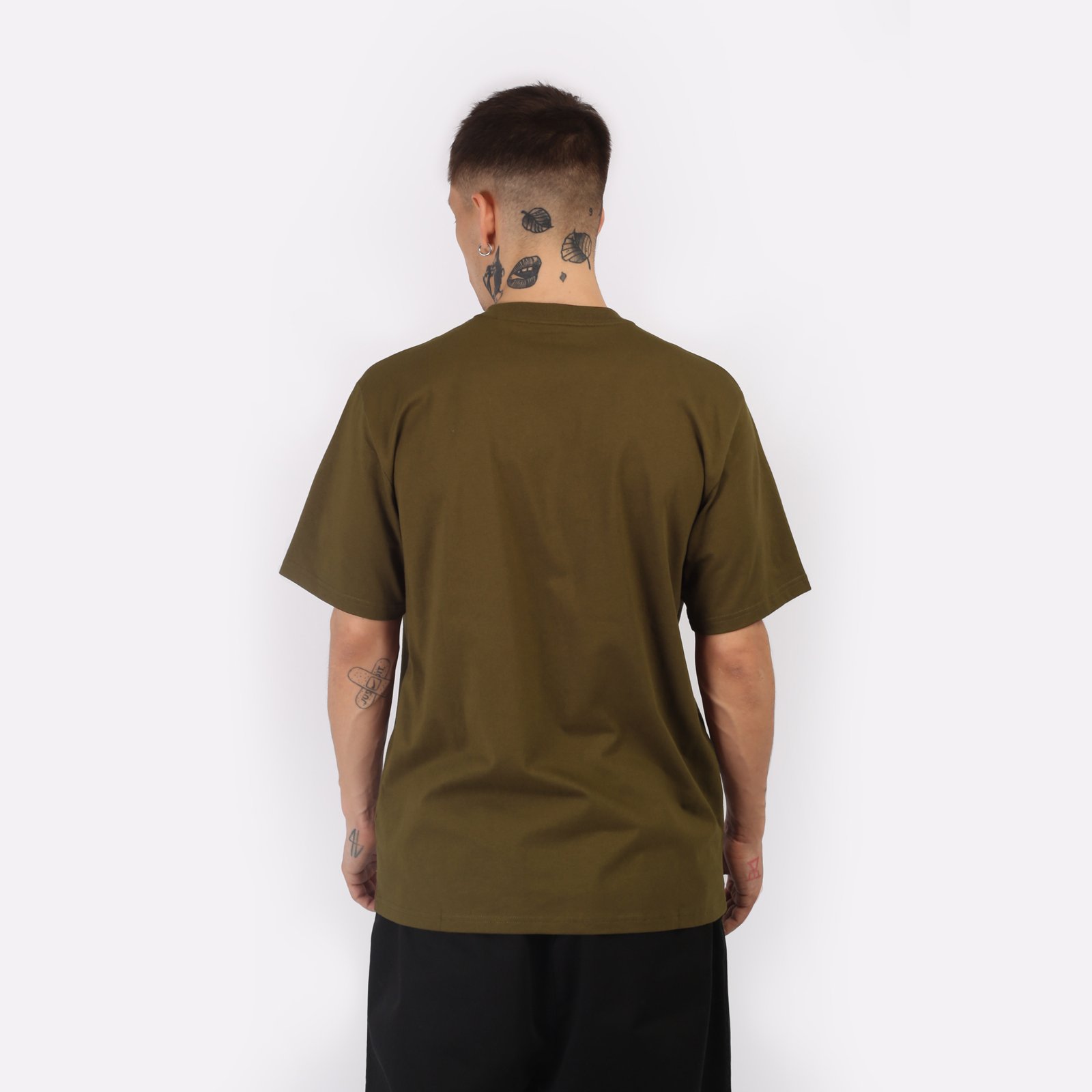мужская коричневая футболка Carhartt WIP S/S University T-Shirt I028990-lumber/white - цена, описание, фото 2