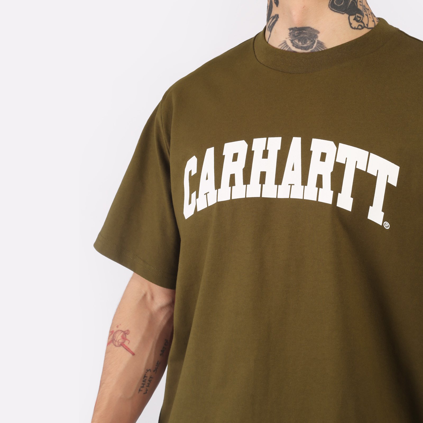 Мужская футболка Carhartt WIP S/S University T-Shirt (I028990-lumber/white)  - цена, описание, фото 4