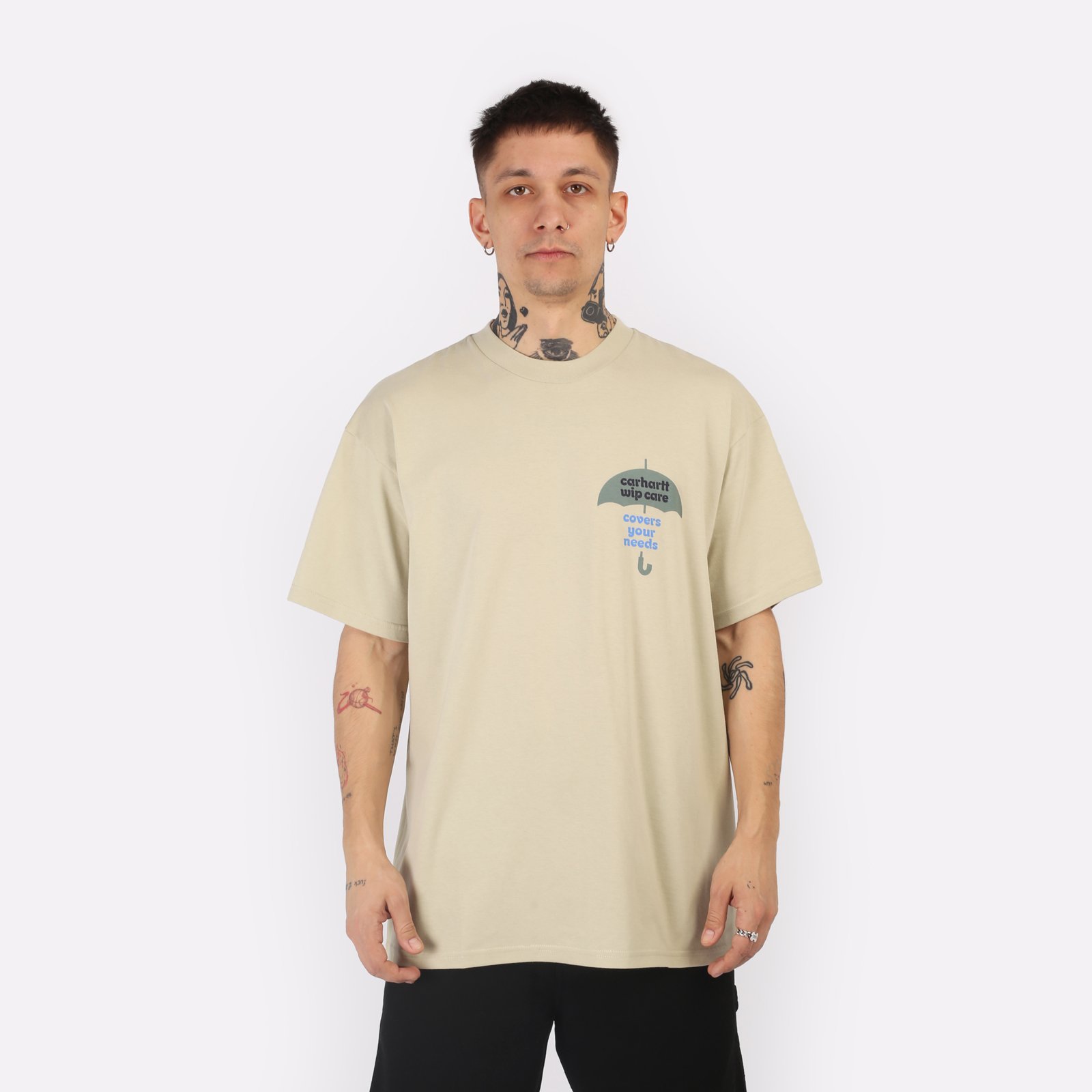 мужская бежевая футболка Carhartt WIP S/S Covers T-Shirt I033165-beryl - цена, описание, фото 1
