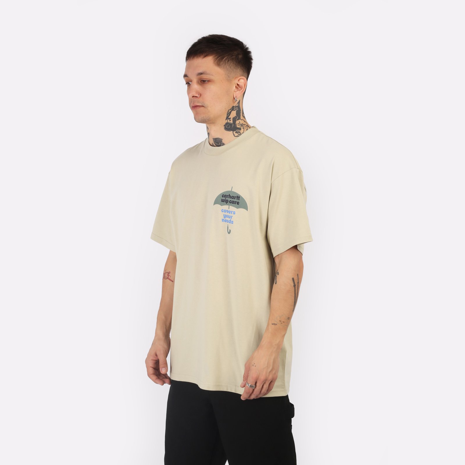 мужская бежевая футболка Carhartt WIP S/S Covers T-Shirt I033165-beryl - цена, описание, фото 3