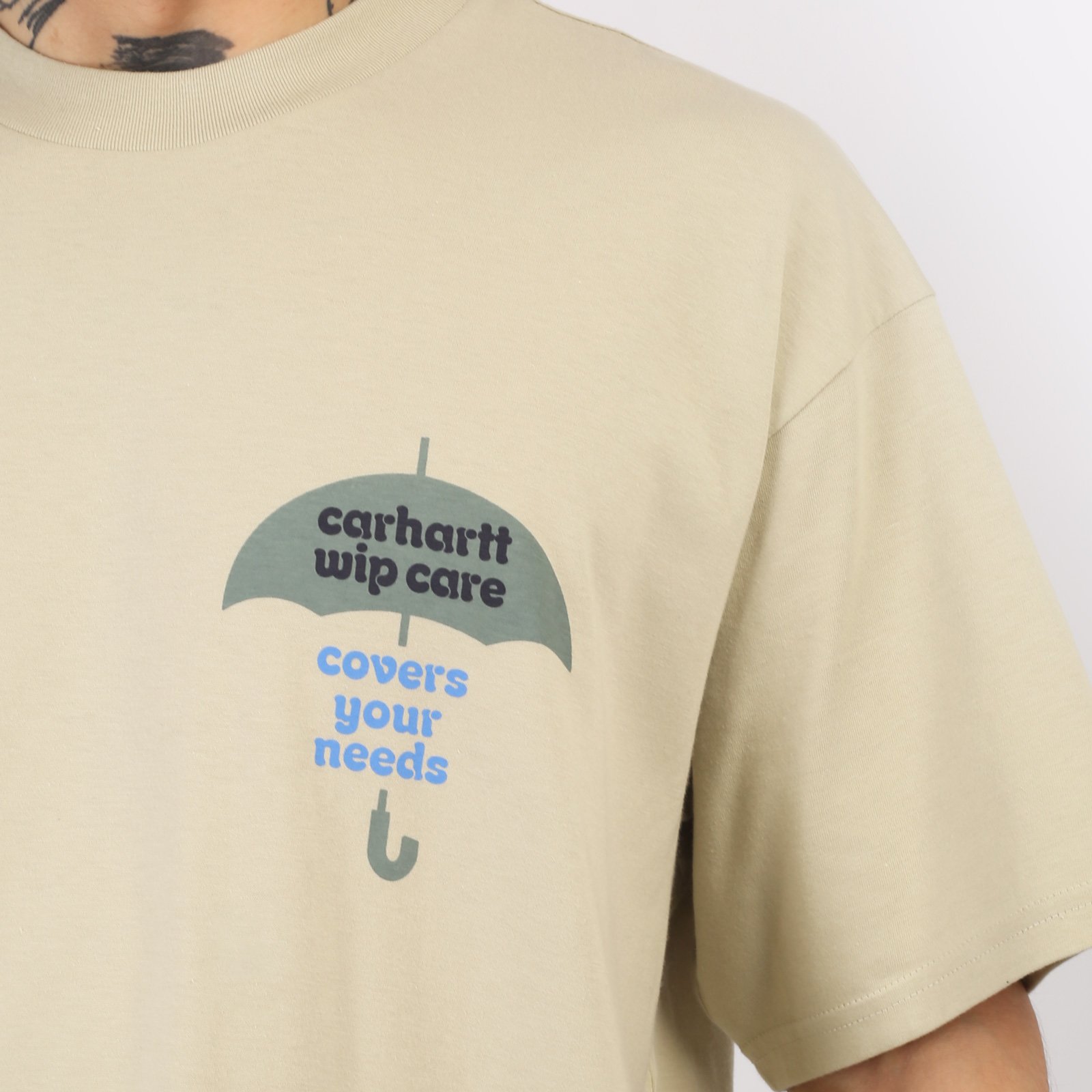 мужская бежевая футболка Carhartt WIP S/S Covers T-Shirt I033165-beryl - цена, описание, фото 5