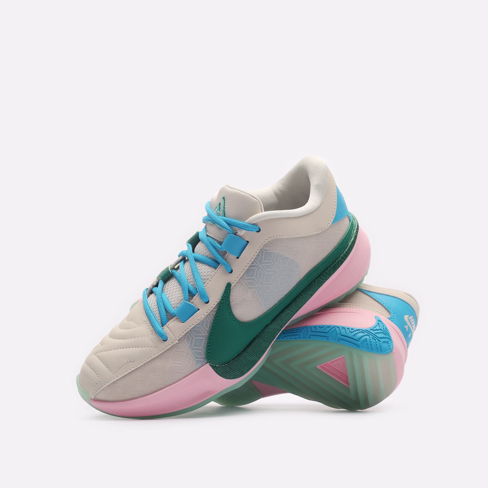 мужские бежевые баскетбольные кроссовки Nike Zoom Freak 5 DX4985-100 - цена, описание, фото 2