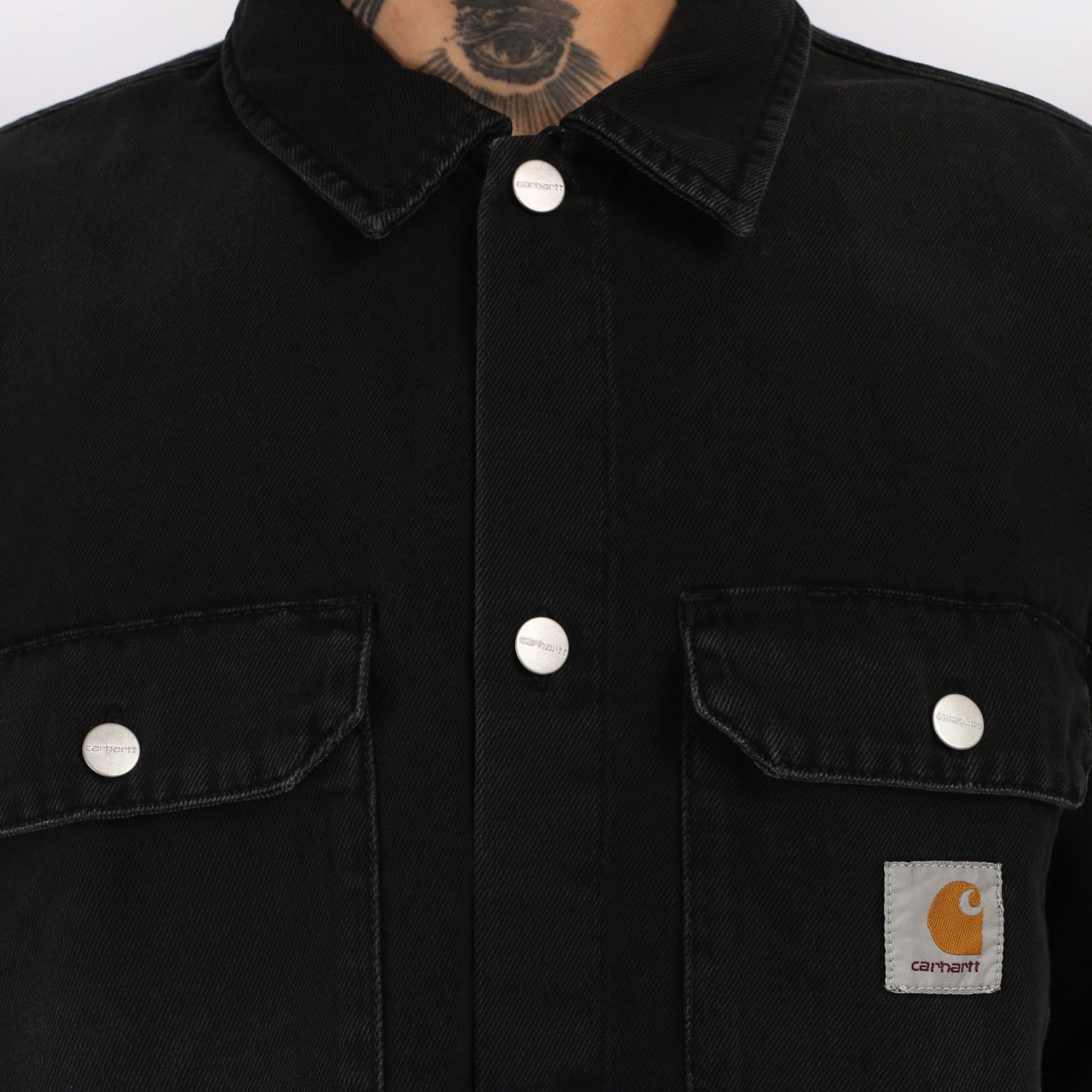 Мужская рубашка Carhartt WIP Harvey Shirt Jac (I033346-black)  - цена, описание, фото 5