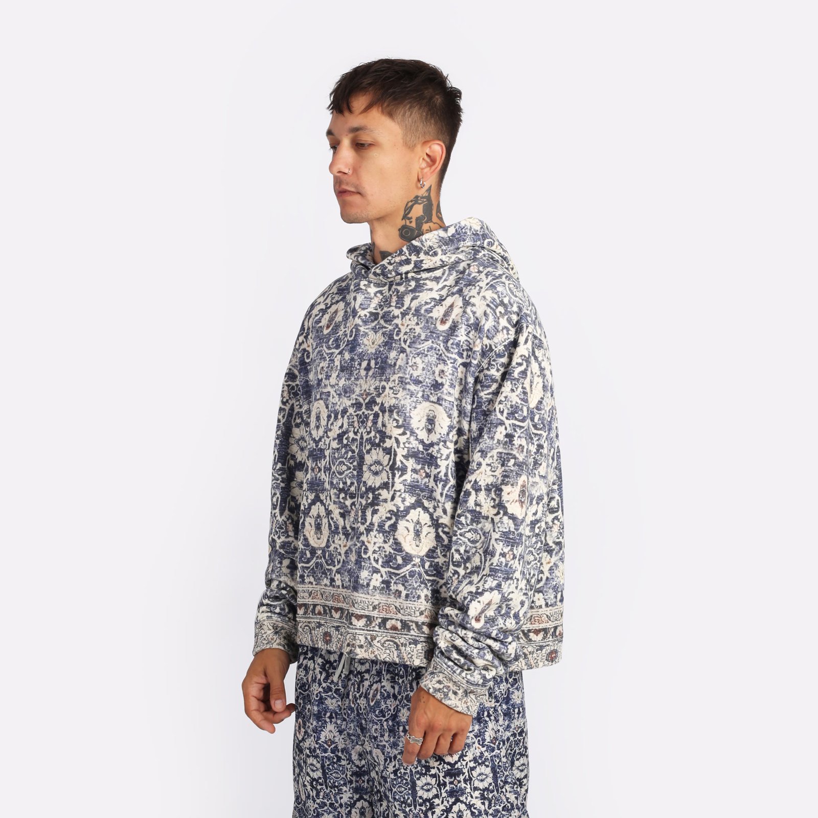 Мужская толстовка Stampd Rug Cropped Hoodie V2 (SLA-M3343HDRPT)  - цена, описание, фото 3