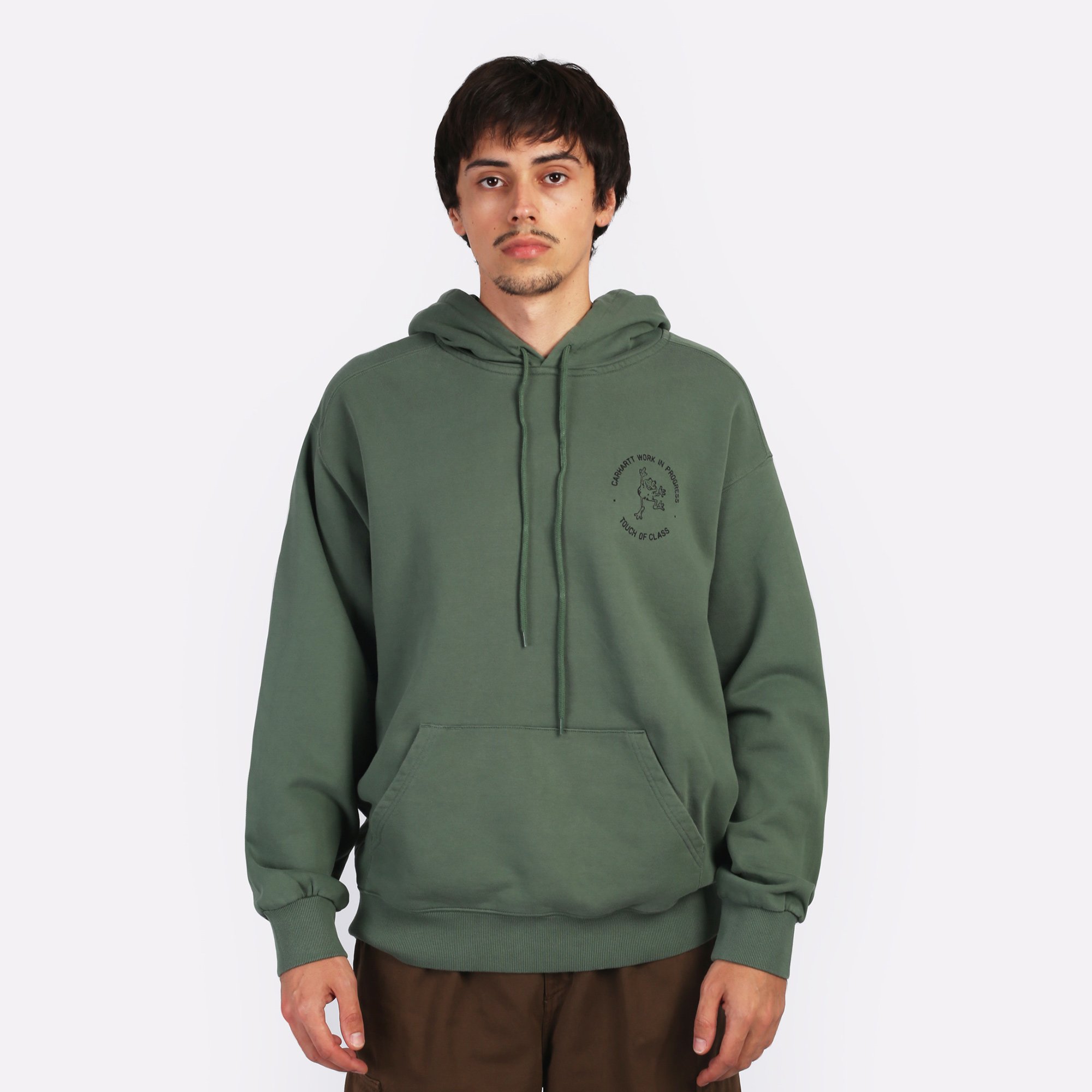 Мужская толстовка Carhartt WIP Hooded Stamp Sweat (I033621-duck green/black)  - цена, описание, фото 2