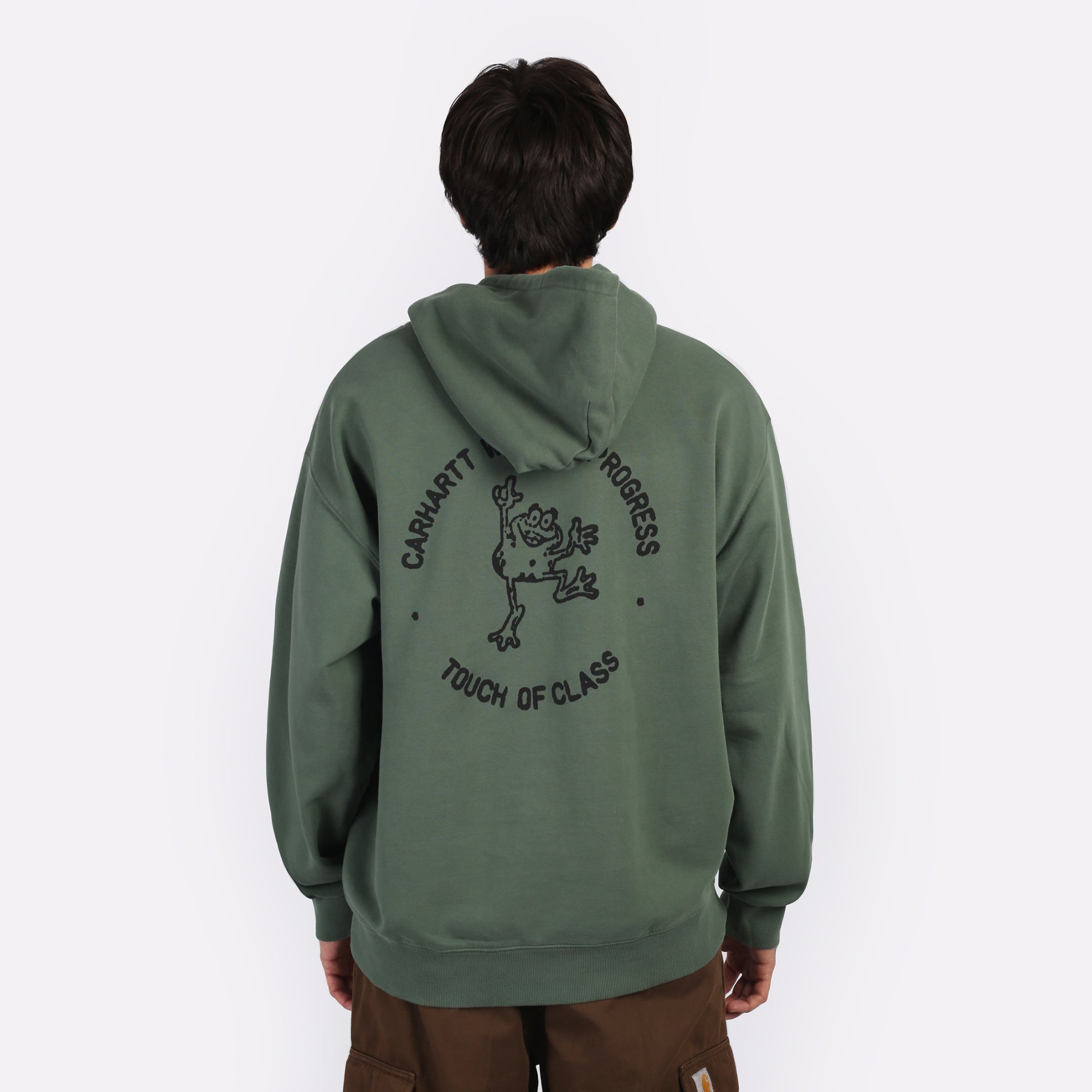 Мужская толстовка Carhartt WIP Hooded Stamp Sweat (I033621-duck green/black)  - цена, описание, фото 4