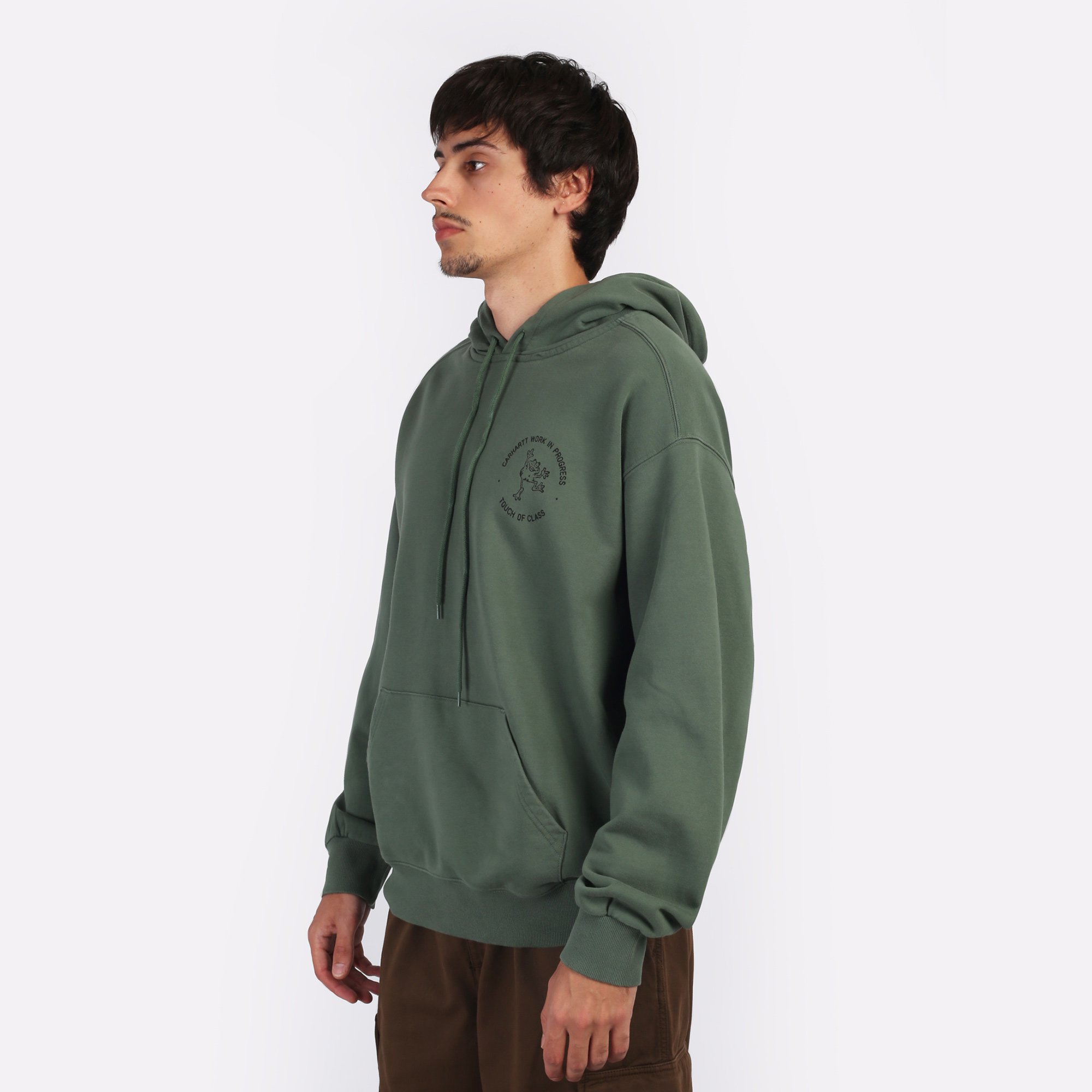 Мужская толстовка Carhartt WIP Hooded Stamp Sweat (I033621-duck green/black)  - цена, описание, фото 3