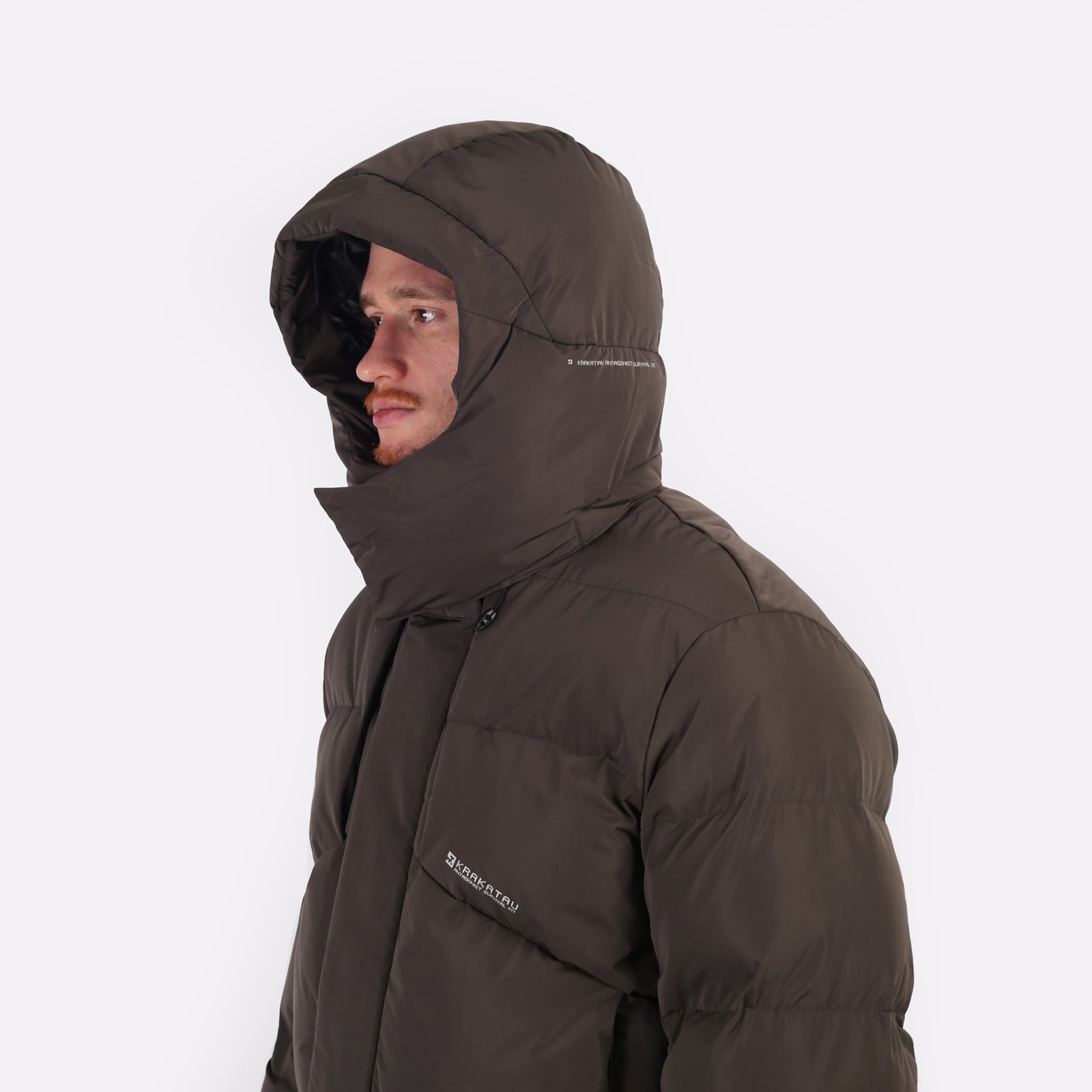 мужской пуховик KRAKATAU Qm505-86  (Qm505-86-серо-зелёный) Qm505-86-серо-зелёный - цена, описание, фото 7