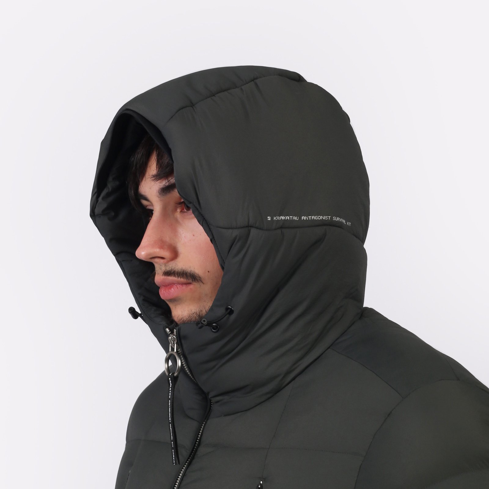 Мужской пуховик KRAKATAU Rook Short Puffer Jacket (Qm487-513-ел-серый)  - цена, описание, фото 8