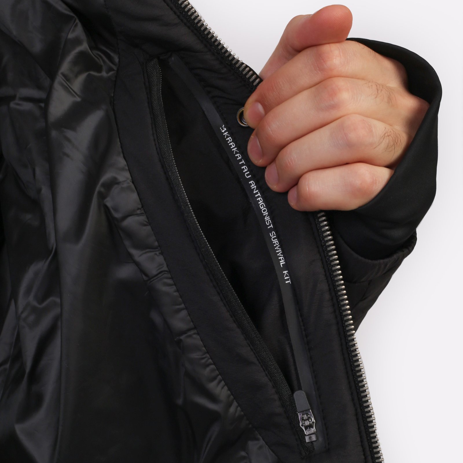 Мужской пуховик KRAKATAU Rook Short Puffer Jacket (Qm487-1-чёрный)  - цена, описание, фото 10