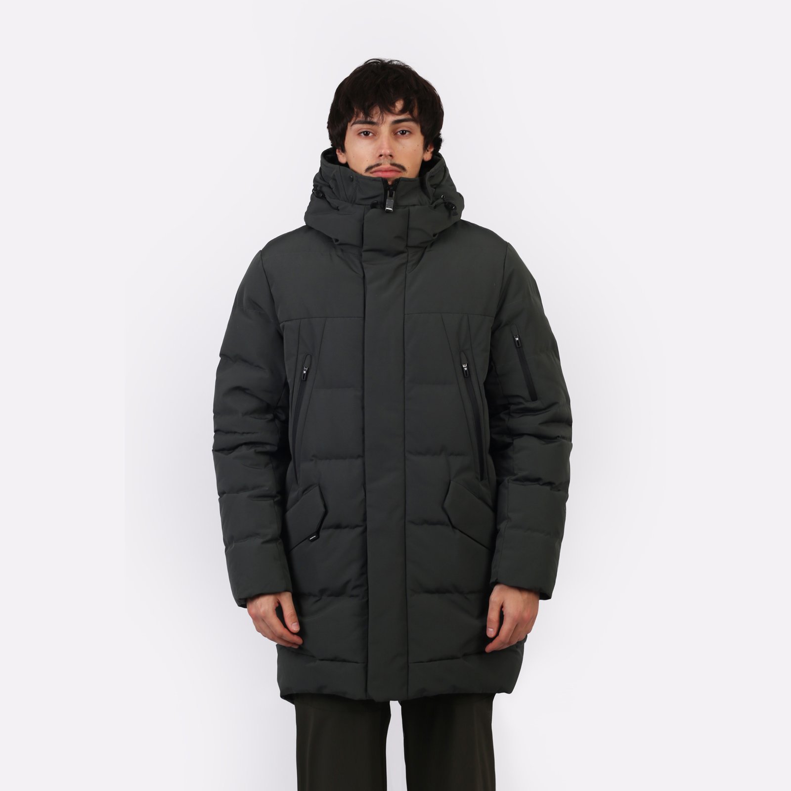 Мужской пуховик KRAKATAU Strofo Mid-Length Down Jacket (Qm488-513-ел-серый)  - цена, описание, фото 2