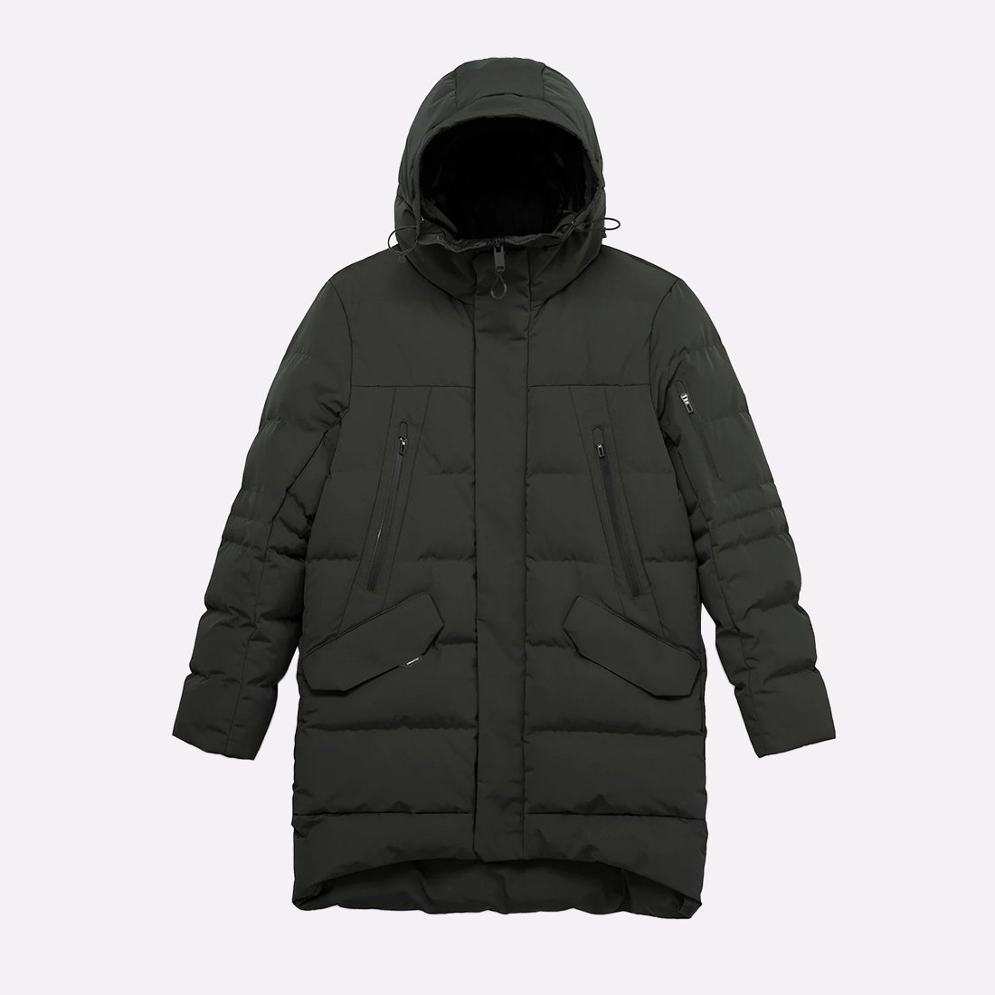 Мужской пуховик KRAKATAU Strofo Mid-Length Down Jacket (Qm488-513-ел-серый)  - цена, описание, фото 1