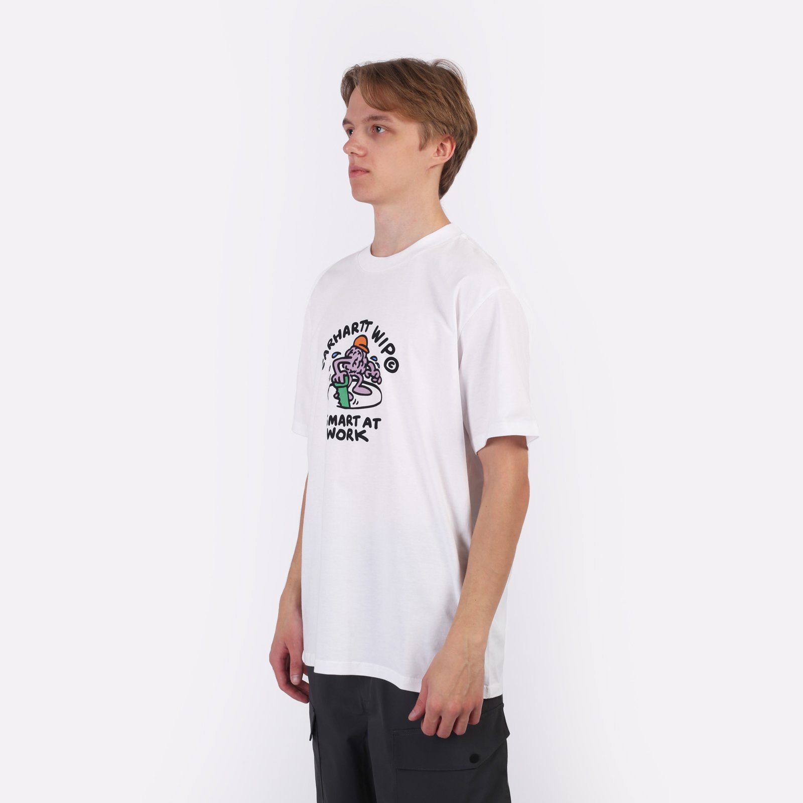 Мужская футболка Carhartt WIP S/S Smart T-Shirt (I033963-white)  - цена, описание, фото 4
