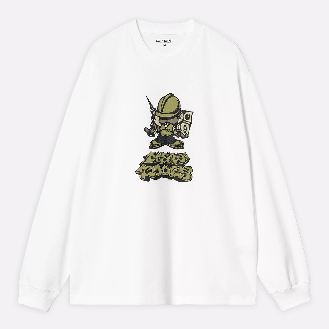 Мужской лонгслив Carhartt WIP L/S Drill Boy T-Shirt (I033954-white)  - цена, описание, фото 1