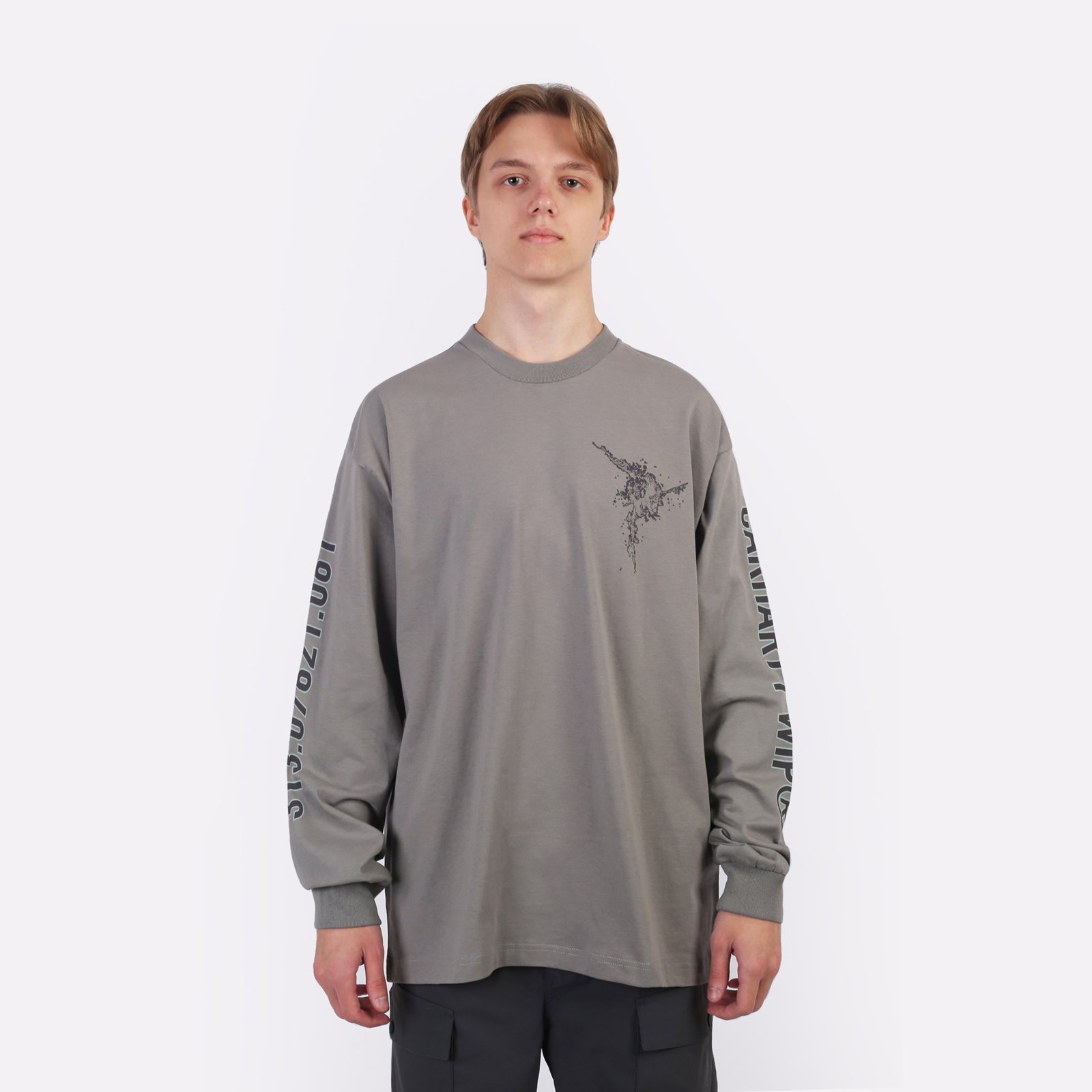 Мужской лонгслив Carhartt WIP L/S Coordinate T-Shirt (I034043-misty grey)  - цена, описание, фото 2