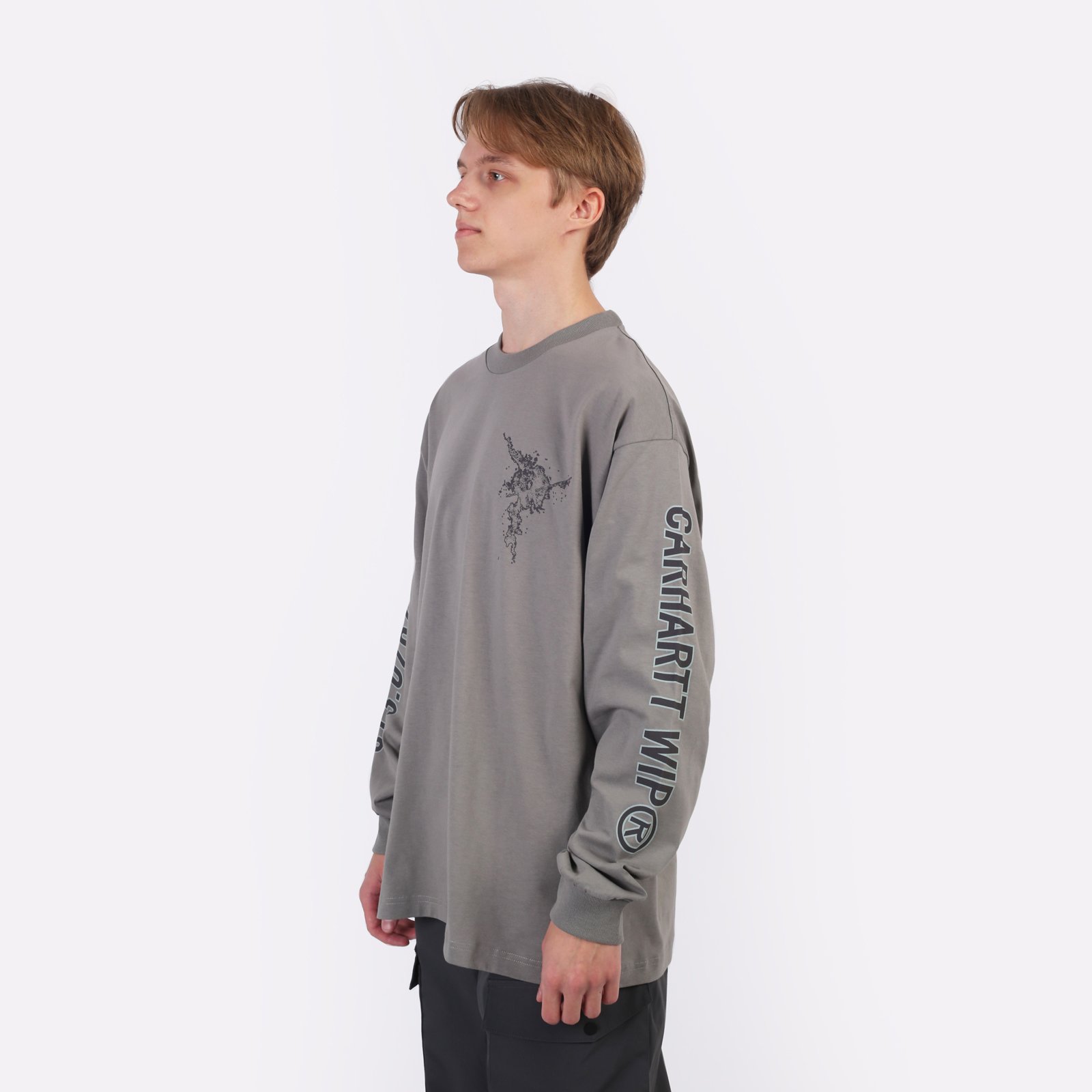 Мужской лонгслив Carhartt WIP L/S Coordinate T-Shirt (I034043-misty grey)  - цена, описание, фото 4