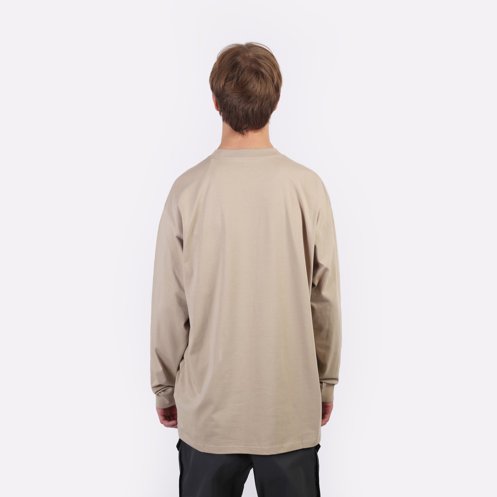 Мужской лонгслив Carhartt WIP L/S Script Embroidery T-Shirt (I032306-wall/black)  - цена, описание, фото 3