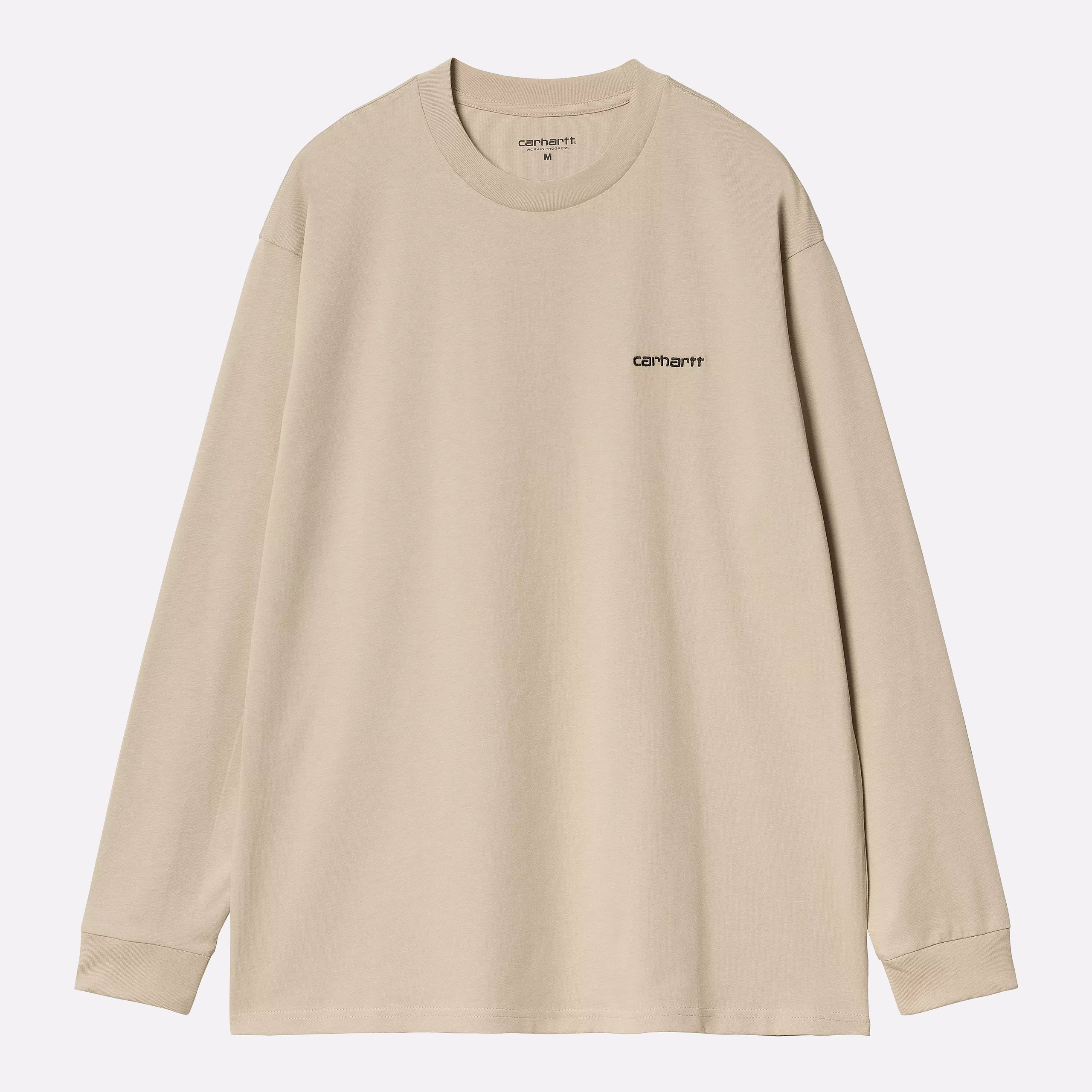 Мужской лонгслив Carhartt WIP L/S Script Embroidery T-Shirt (I032306-wall/black)  - цена, описание, фото 1