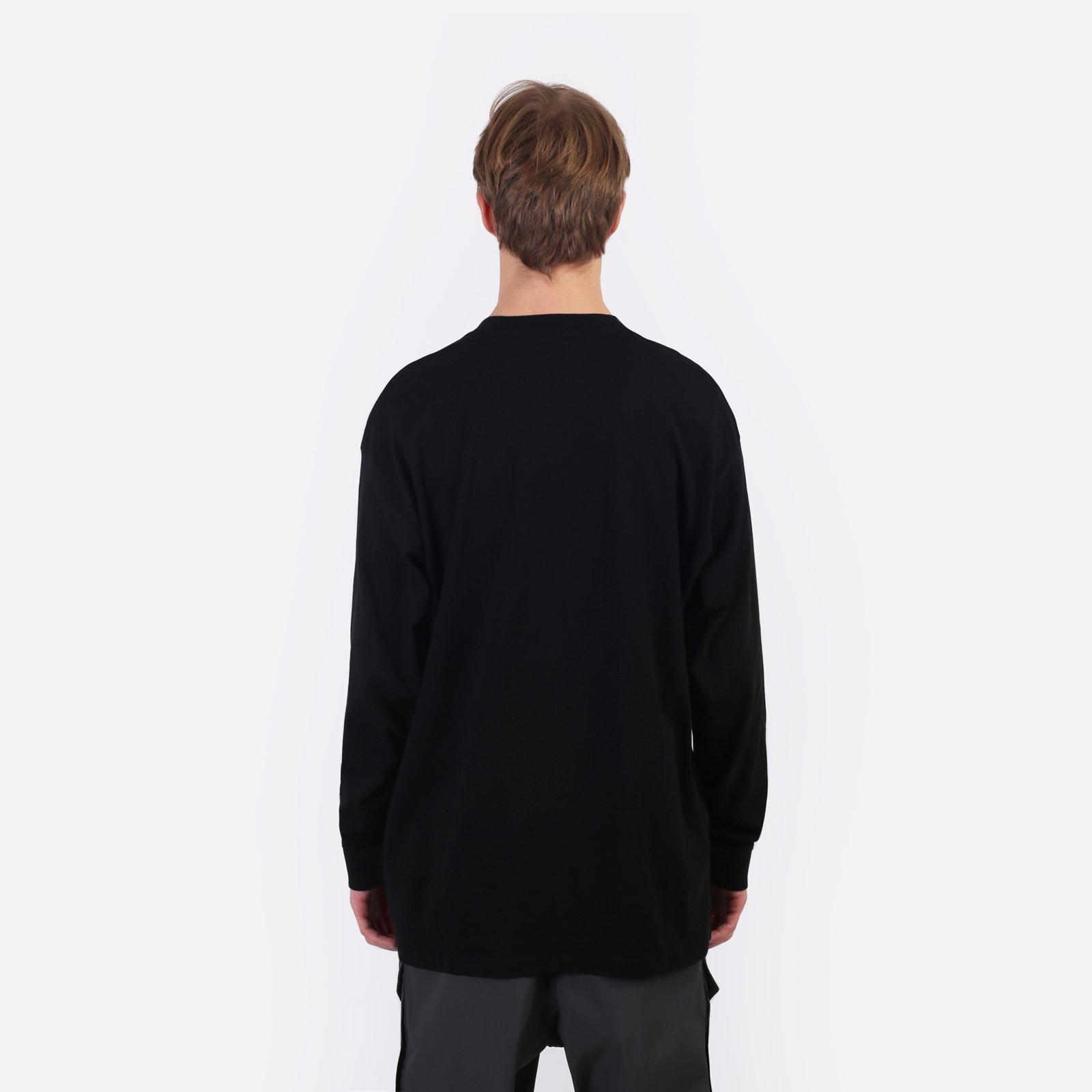 Мужской лонгслив Carhartt WIP L/S Script Embroidery T-Shirt (I032306-black/white)  - цена, описание, фото 3