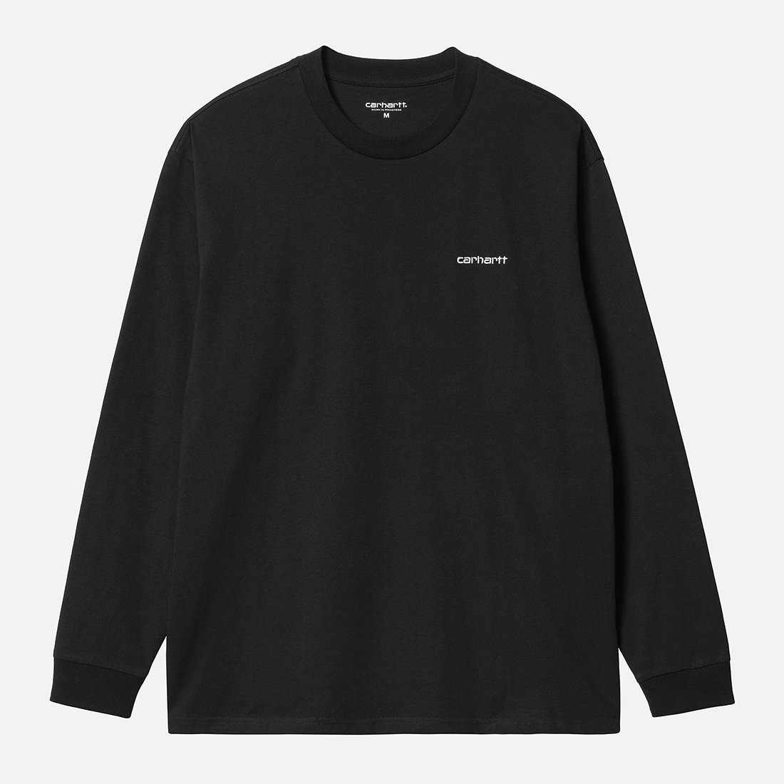 Мужской лонгслив Carhartt WIP L/S Script Embroidery T-Shirt (I032306-black/white)  - цена, описание, фото 1