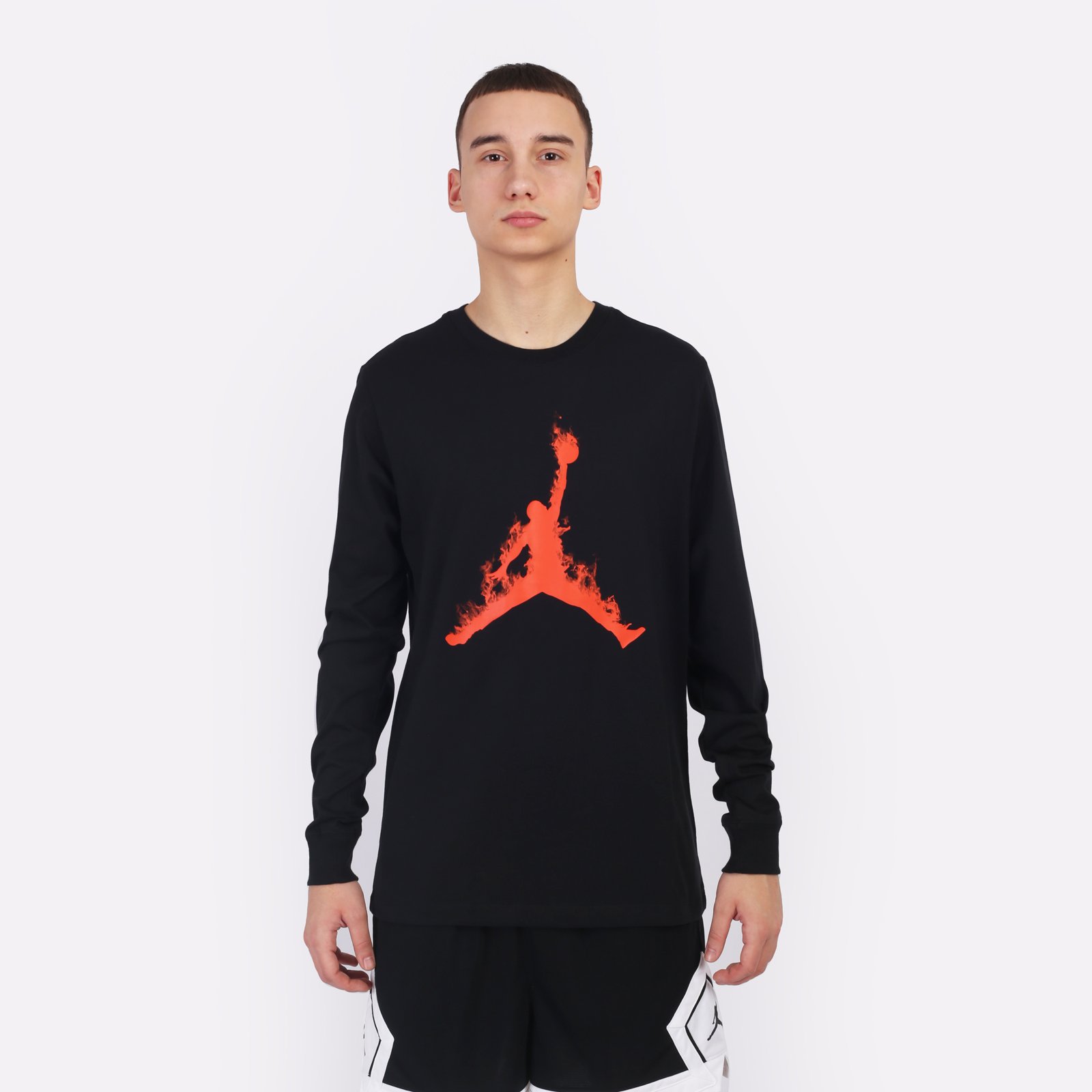 Лонгслив Jordan Flame Longsleeve Crew (FZ1989-010)  - цена, описание, фото 1