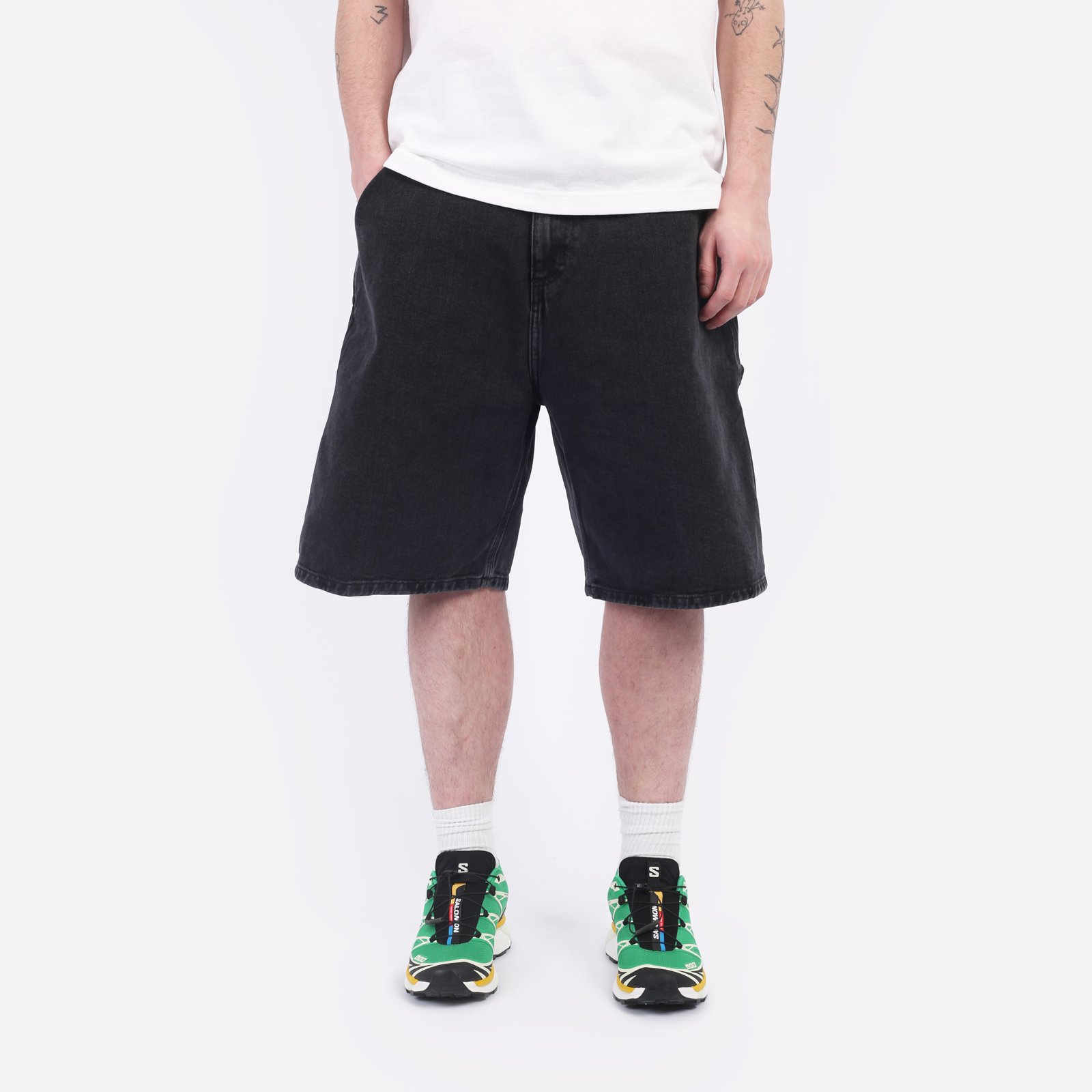Мужские шорты Carhartt WIP Rivet Short (I034319-black st wshd)  - цена, описание, фото 1