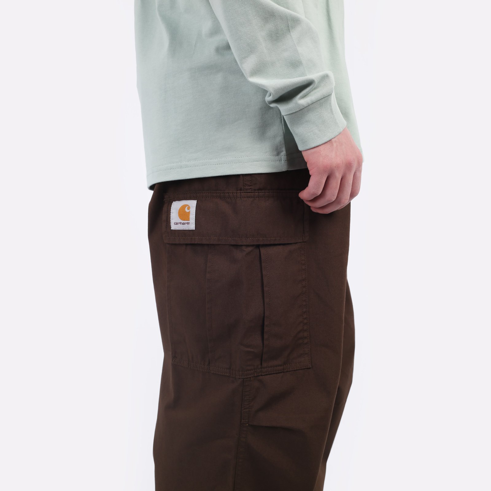 Мужские брюки Carhartt WIP Cole Cargo Pant (I030477-liberica rinsed)  - цена, описание, фото 4