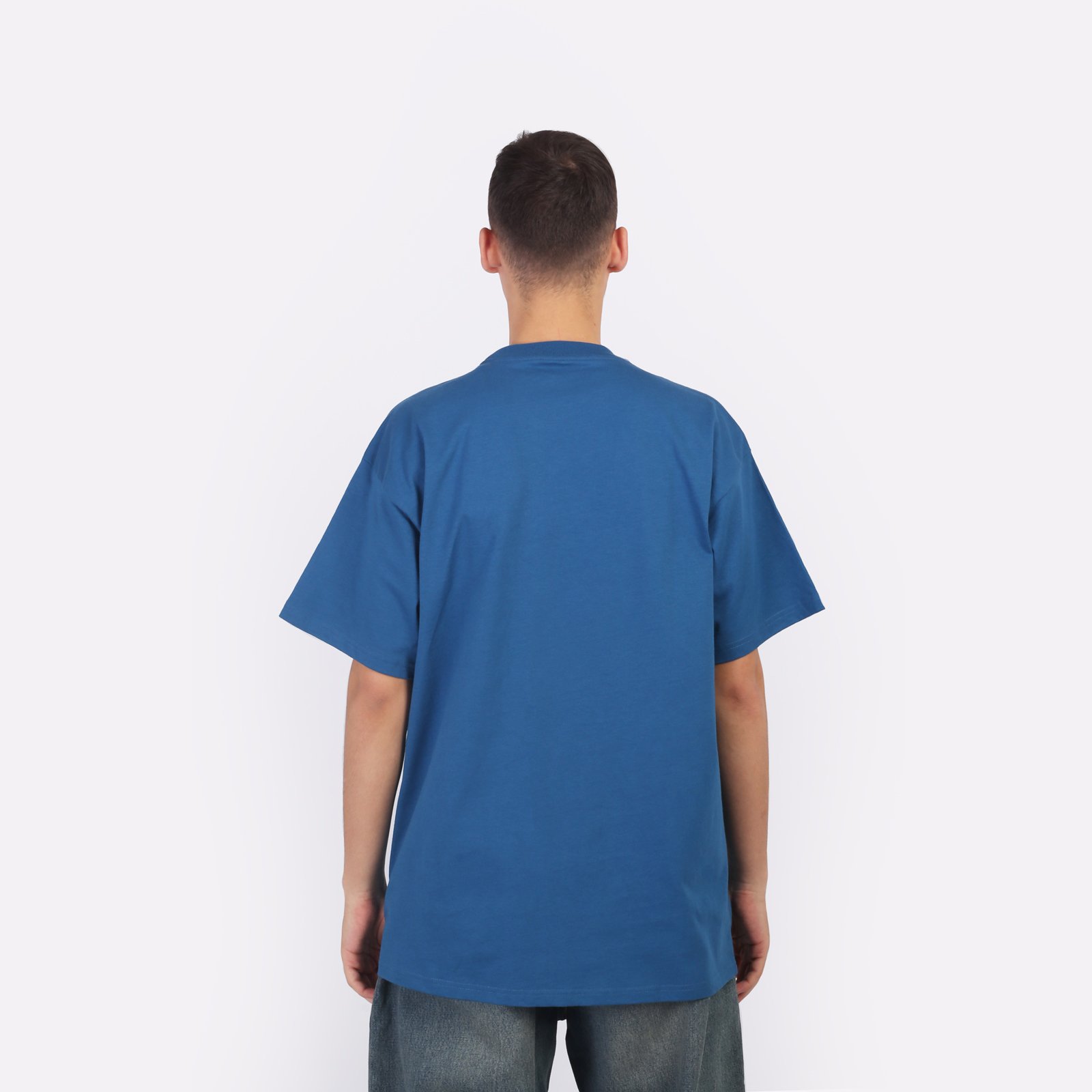 Мужская футболка Carhartt WIP S/S Fragments Pocket T-Shirt (I034407-sodalite/white)  - цена, описание, фото 2