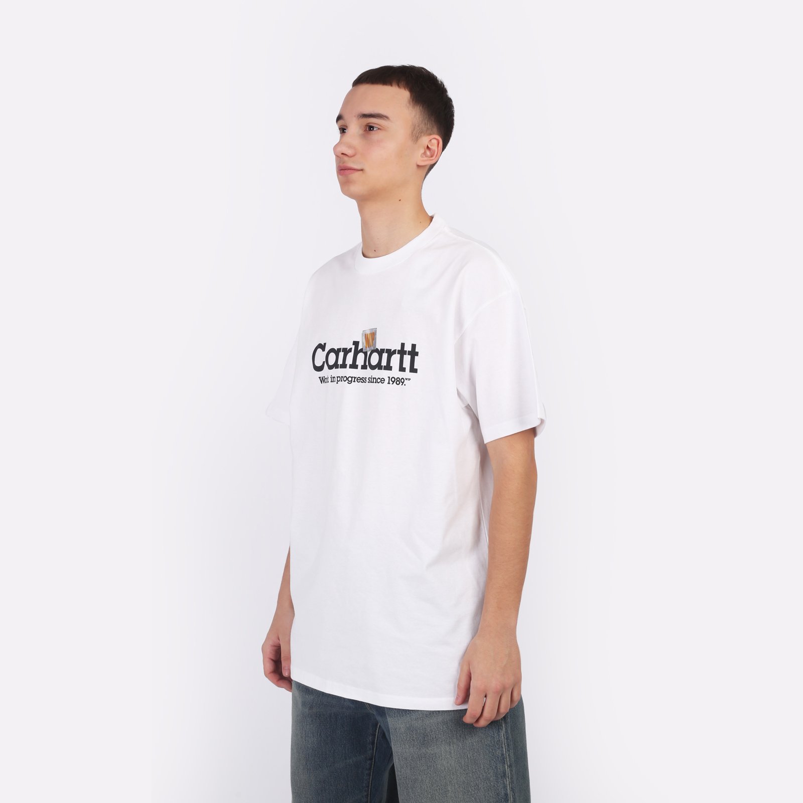 Мужская футболка Carhartt WIP S/S Label Script T-Shirt (I034421-white)  - цена, описание, фото 3
