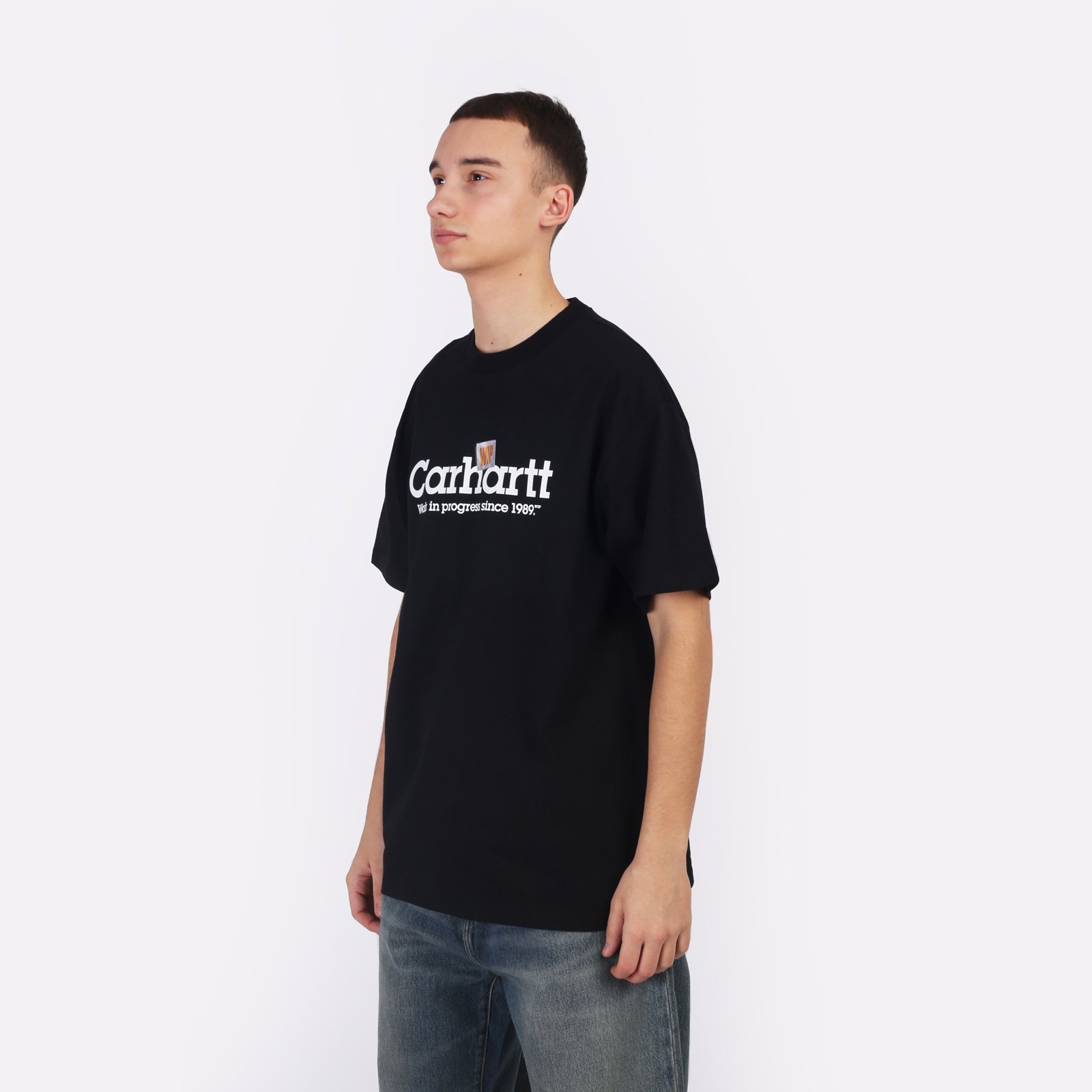 Мужская футболка Carhartt WIP S/S Label Script T-Shirt (I034421-black)  - цена, описание, фото 3