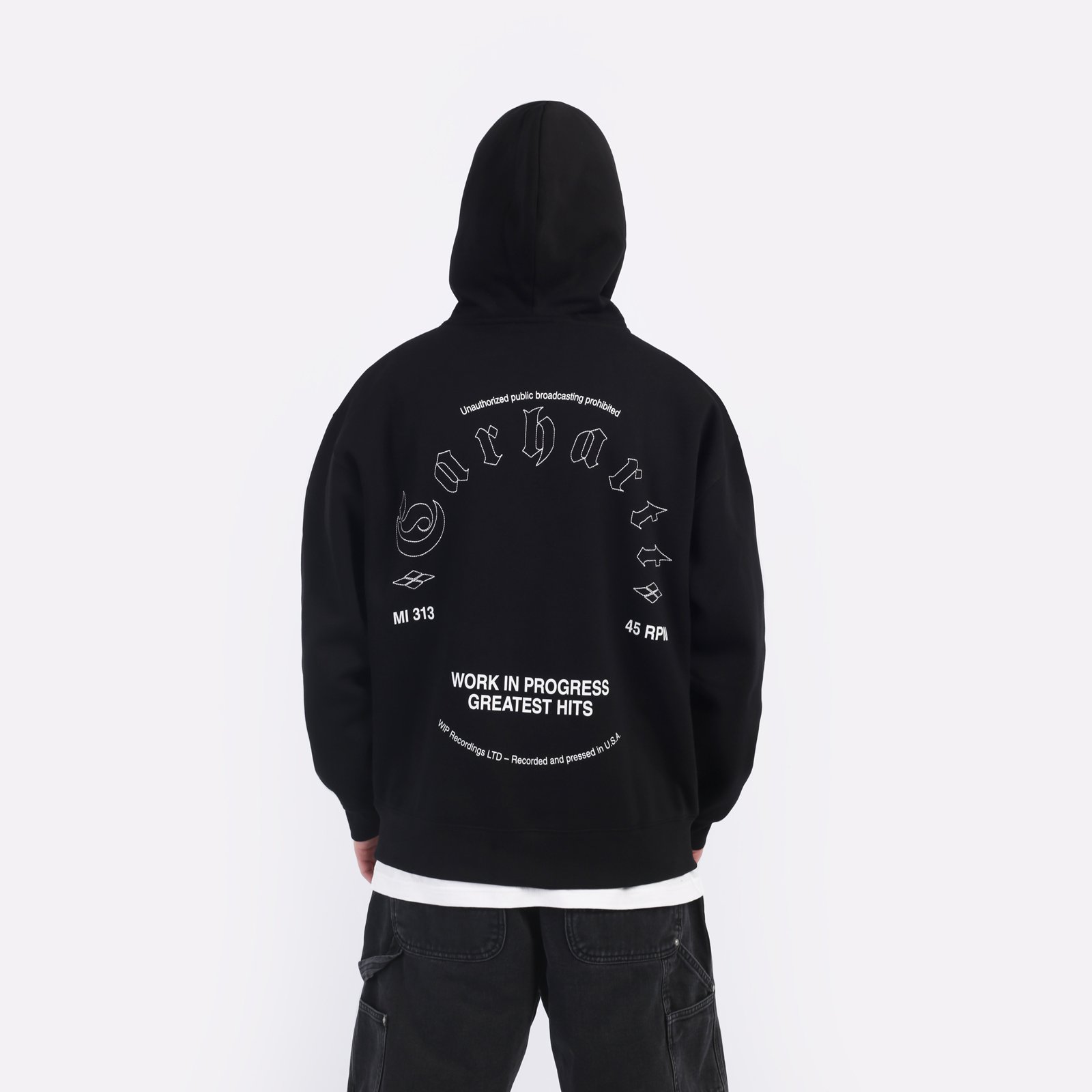 Мужская толстовка Carhartt WIP Hooded Greatest Hits Sweat (I034416-black/white)  - цена, описание, фото 2