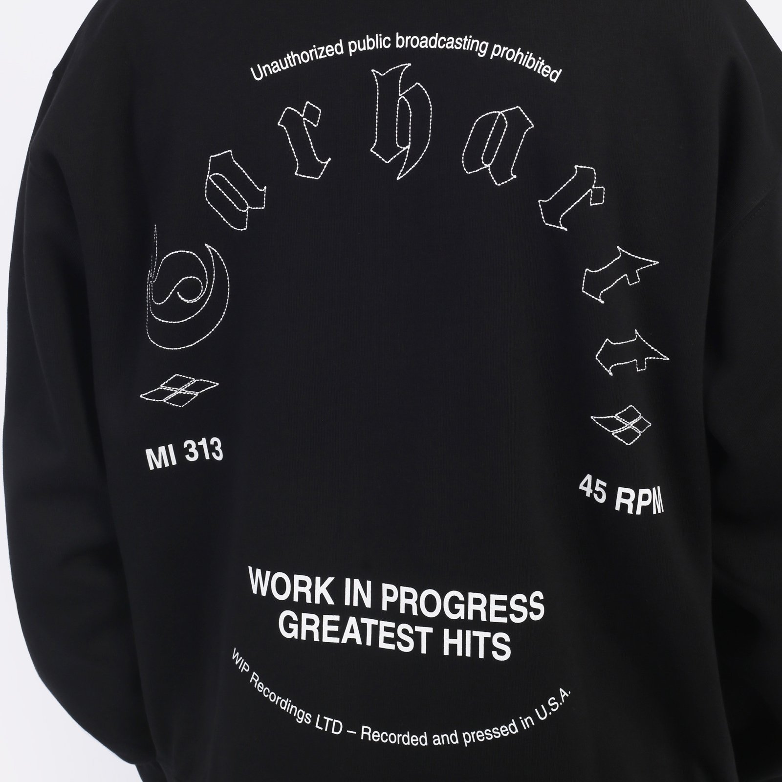 Мужская толстовка Carhartt WIP Hooded Greatest Hits Sweat (I034416-black/white)  - цена, описание, фото 5