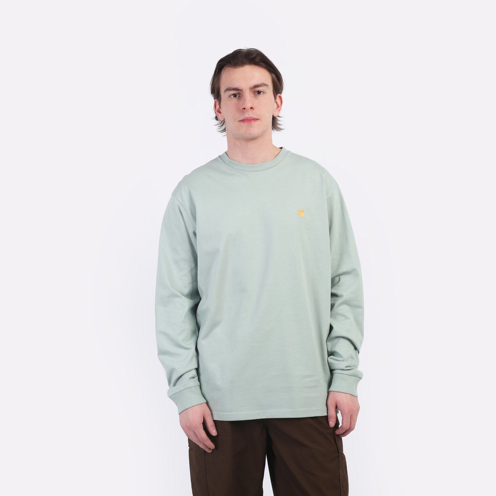 Лонгслив Carhartt WIP L/S Chase T-Shirt (I026392-green/gold)  - цена, описание, фото 1