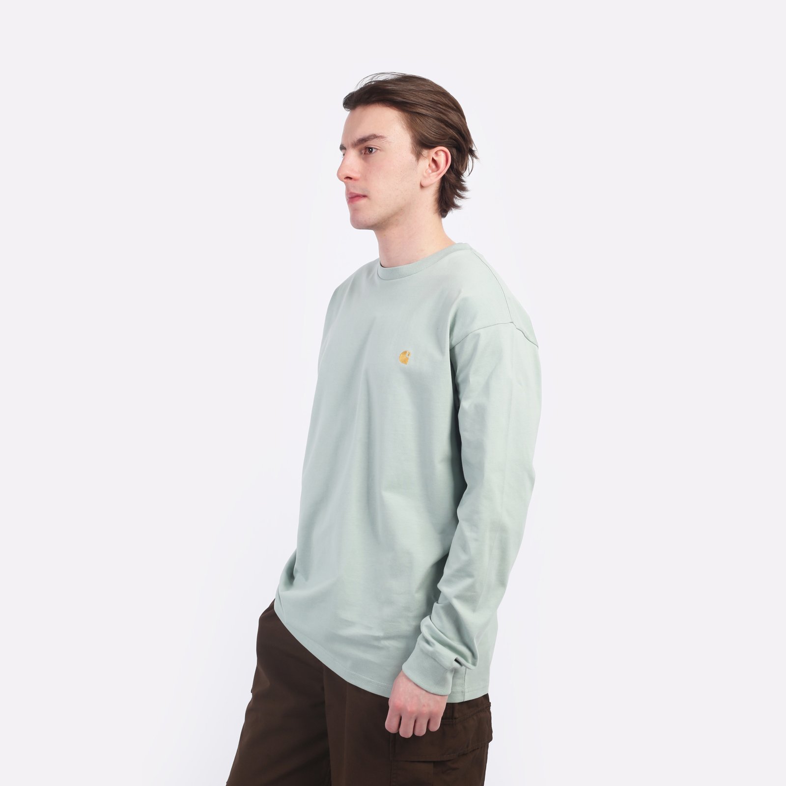 Лонгслив Carhartt WIP L/S Chase T-Shirt (I026392-green/gold)  - цена, описание, фото 3