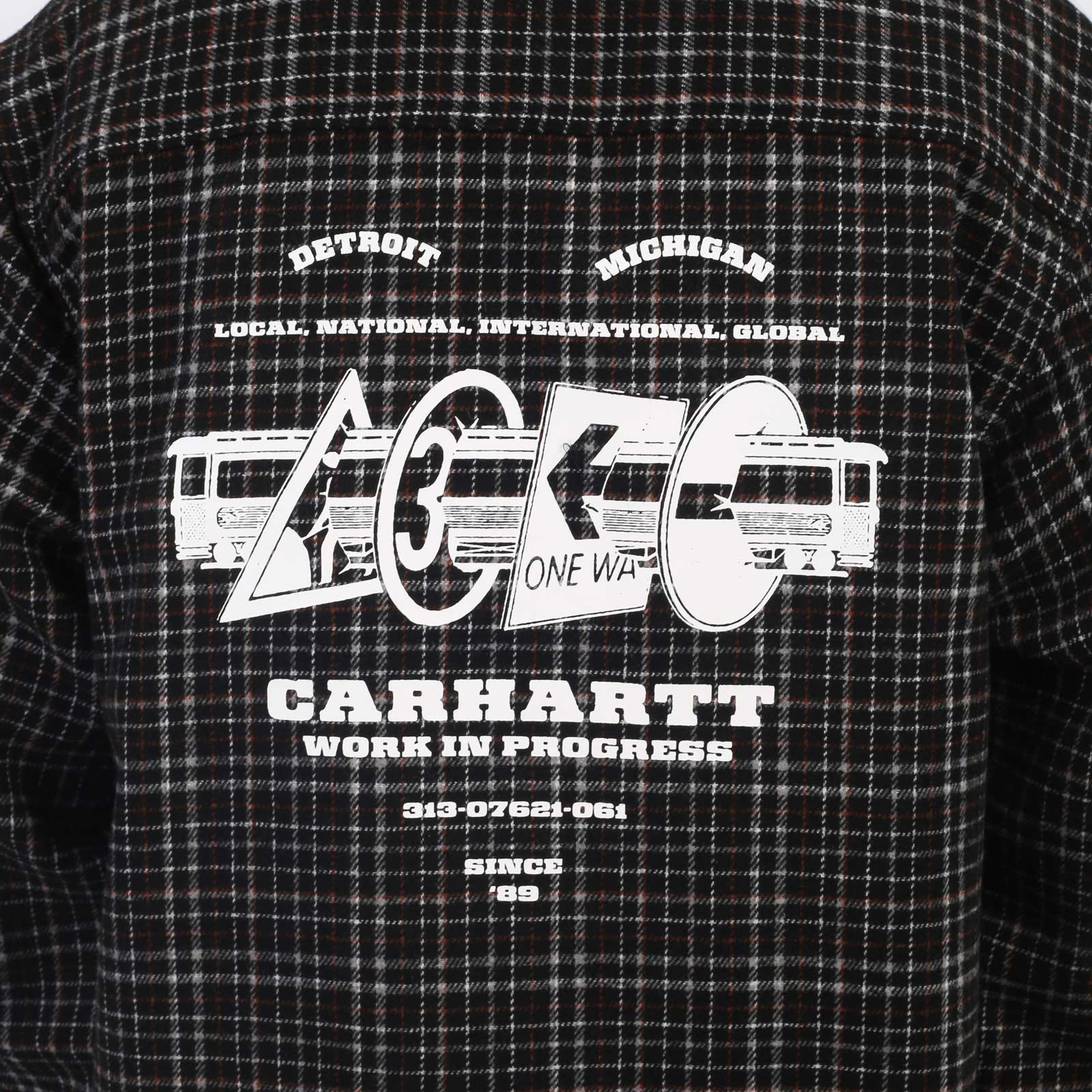Мужская рубашка Carhartt WIP L/S Runaway Millett Shirt (I034383-Millettch blk/wax)  - цена, описание, фото 5