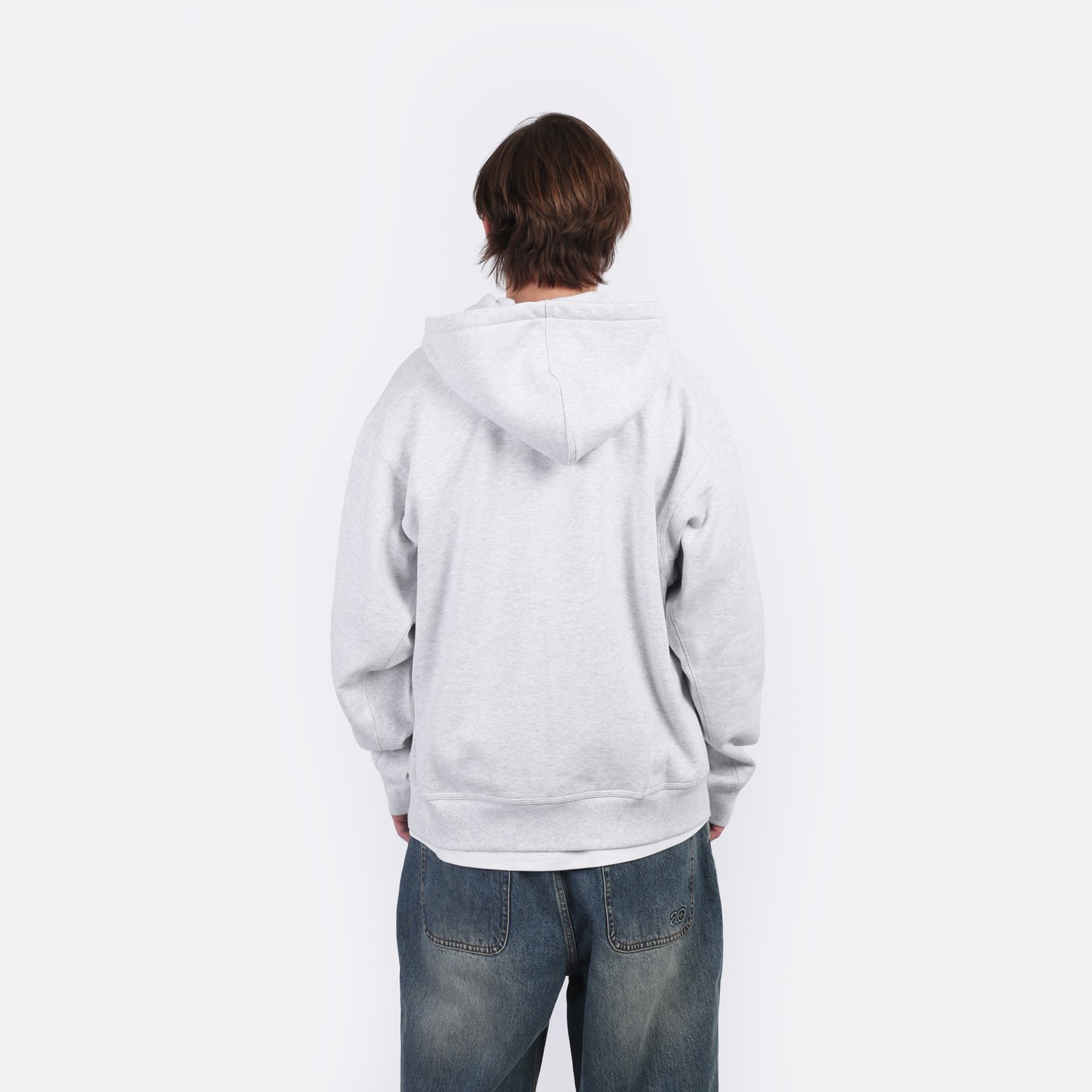 Мужская толстовка Carhartt WIP Hooded American Script Jacket (I033063-Ash Heather)  - цена, описание, фото 2