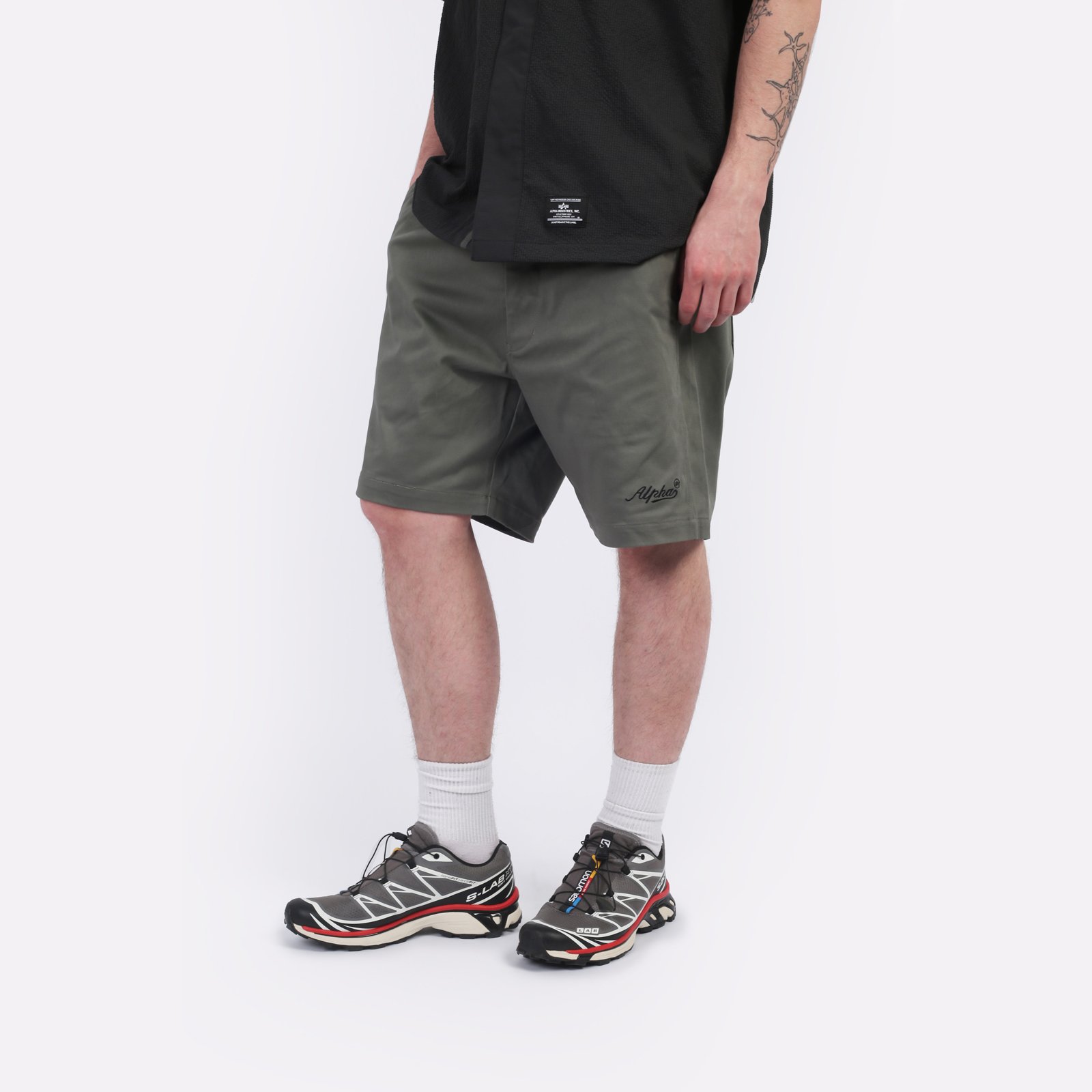Мужские шорты Alpha Industries CTN Short (MBC55000C1-olive)  - цена, описание, фото 3