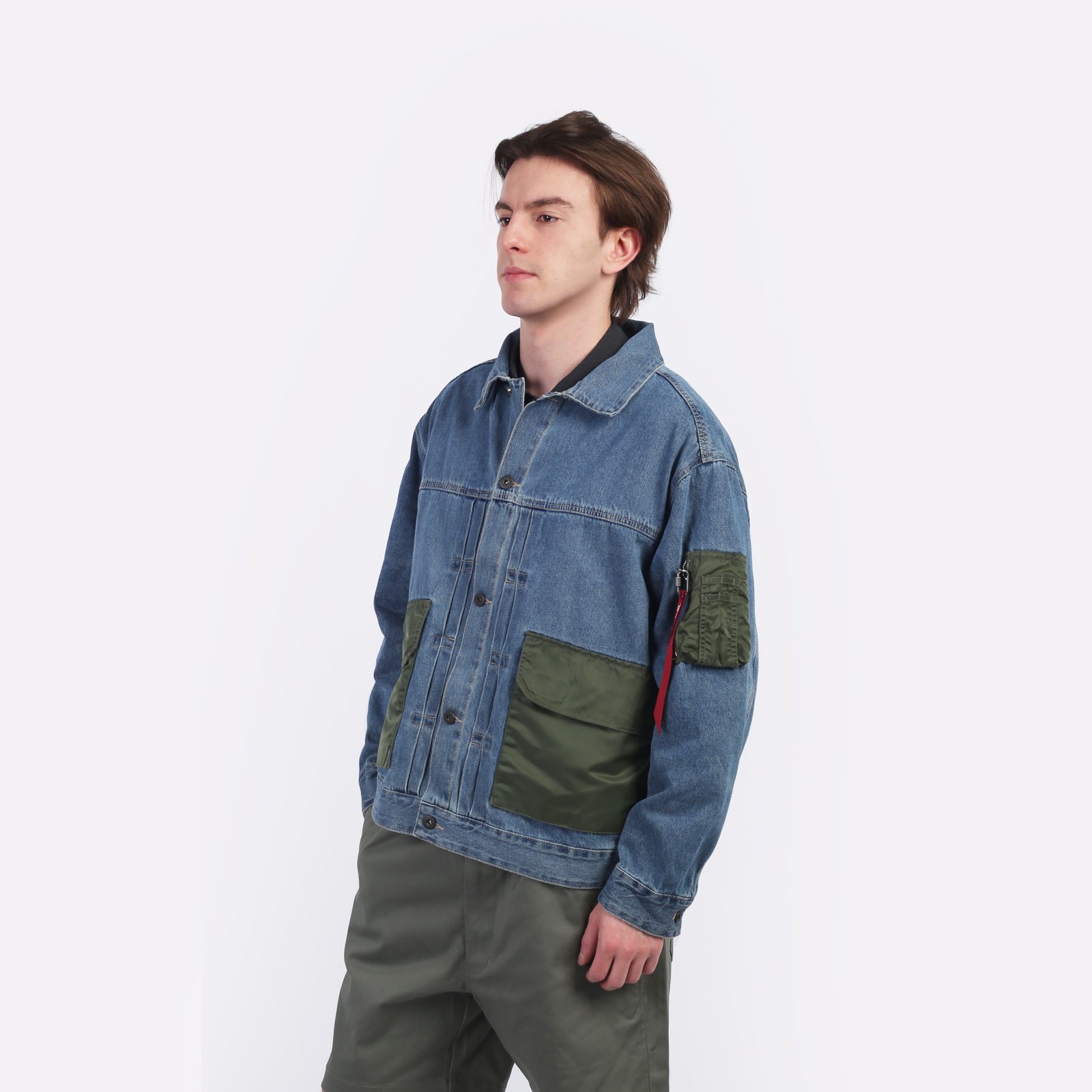 Мужская куртка Alpha Industries Denim Jacket (MJD55000C1-replica blue)  - цена, описание, фото 3