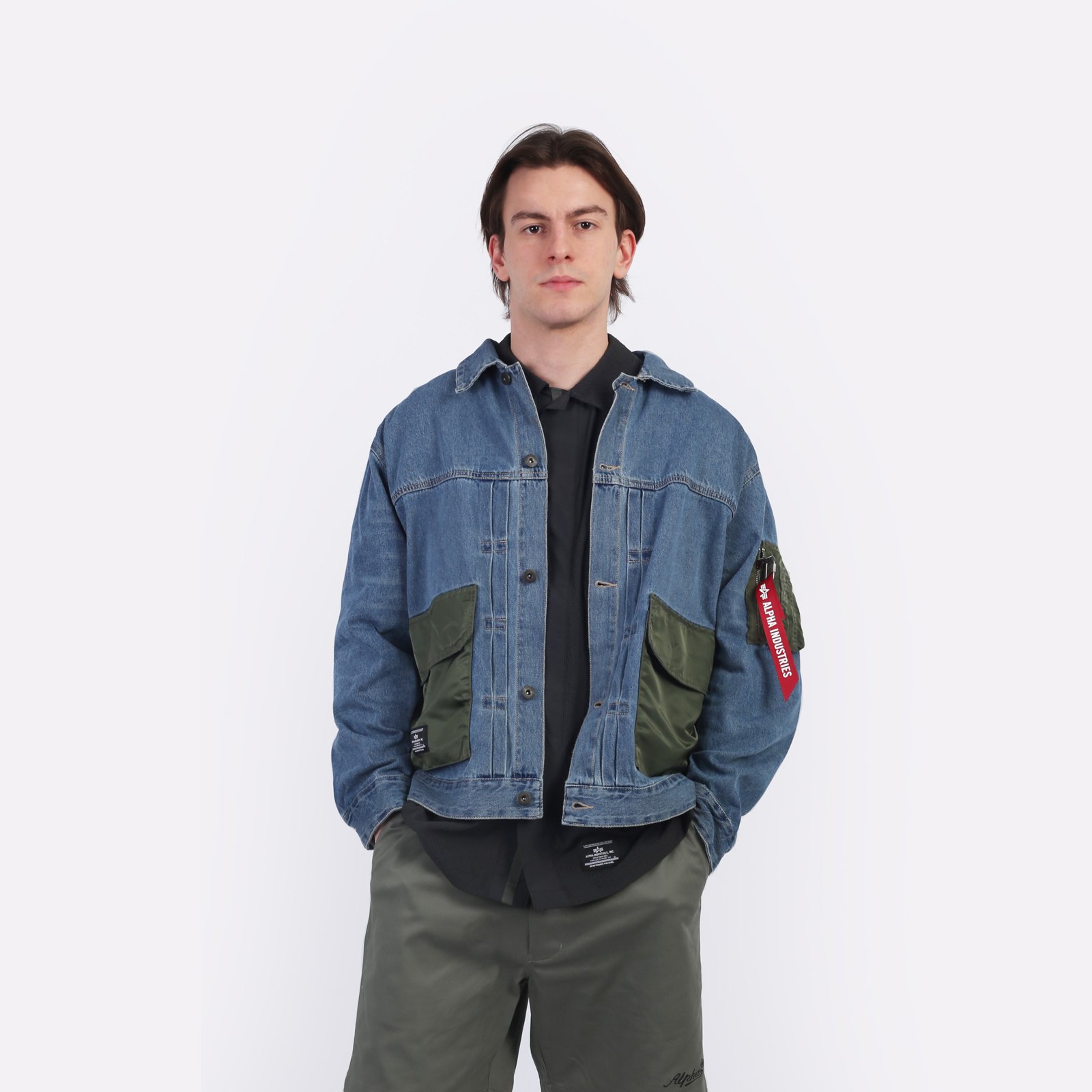 Мужская куртка Alpha Industries Denim Jacket (MJD55000C1-replica blue)  - цена, описание, фото 6
