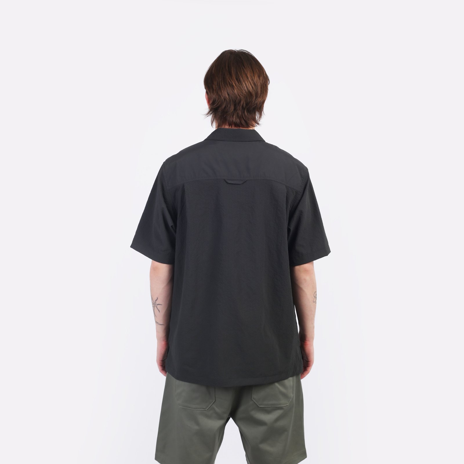 Мужская рубашка Alpha Industries SS Seersucker Shirt (MTS55000C1_077-charcoal)  - цена, описание, фото 2